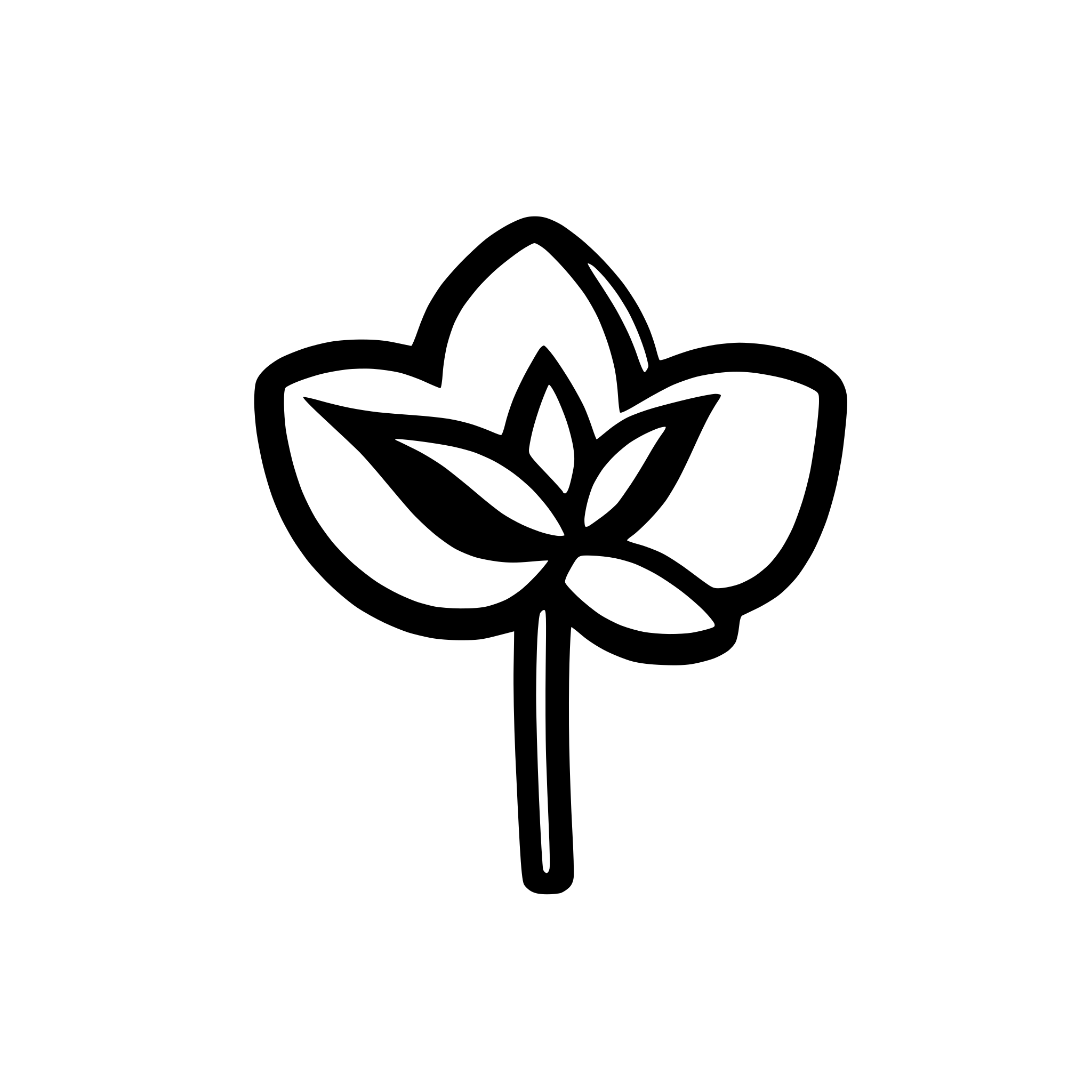 AI-generated SVG of a An SVG badge that can be added to twitter than has at least 4 petal outlines (with more that can be added on either side).  Most importantly, this needs to be in the form of an SVG icon.  Each petal represents a rating for things like truth and freedom (the center petals).  Again, only petal outlines.