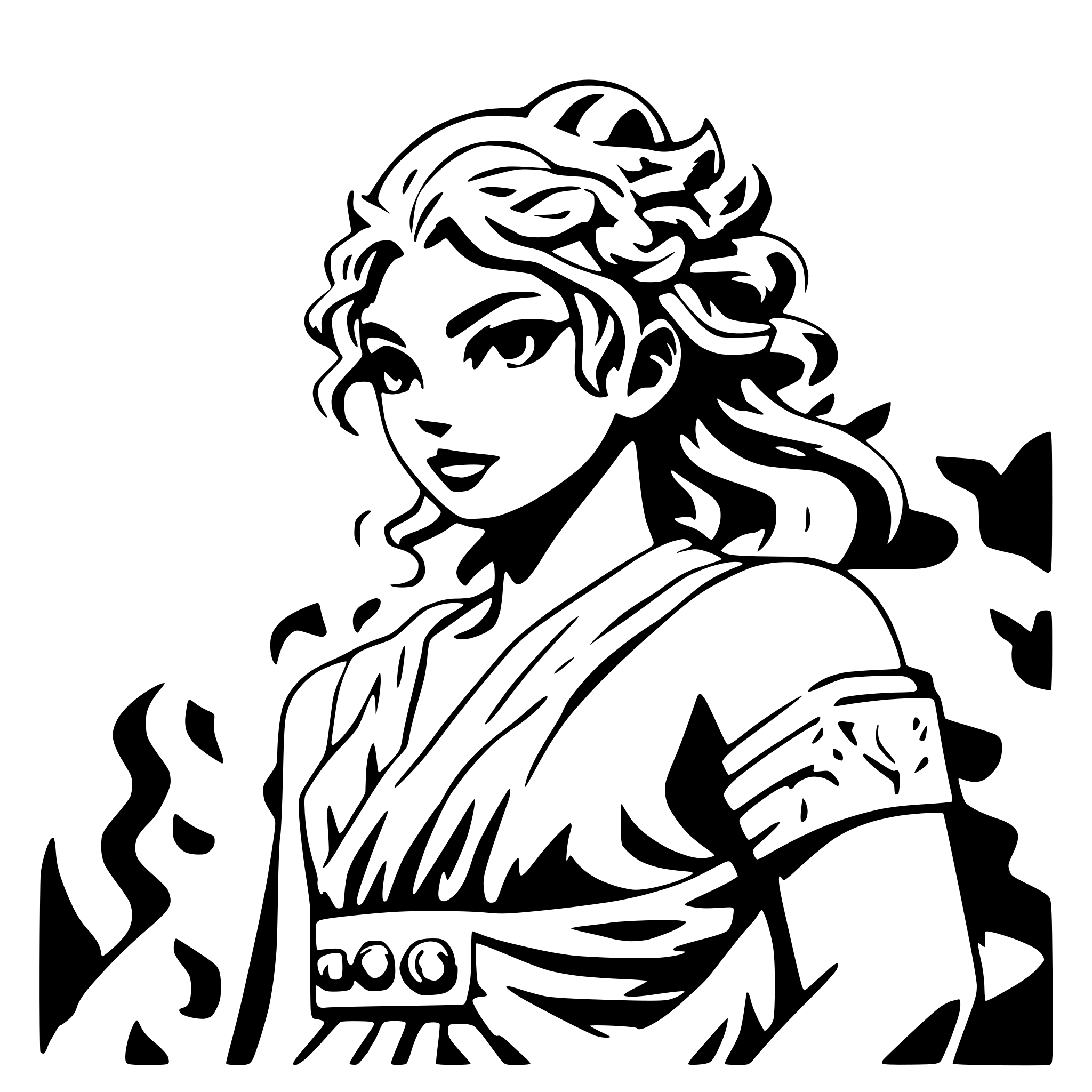 AI-generated SVG of a Ancient Greece with gods fighting