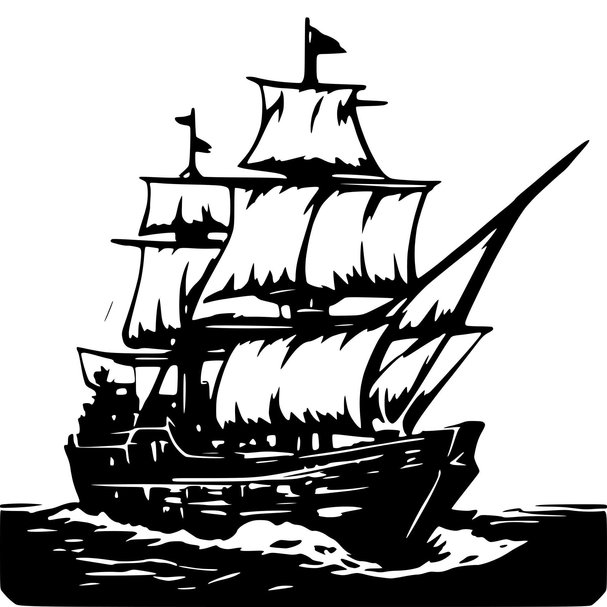 AI-generated SVG of a pirate ship