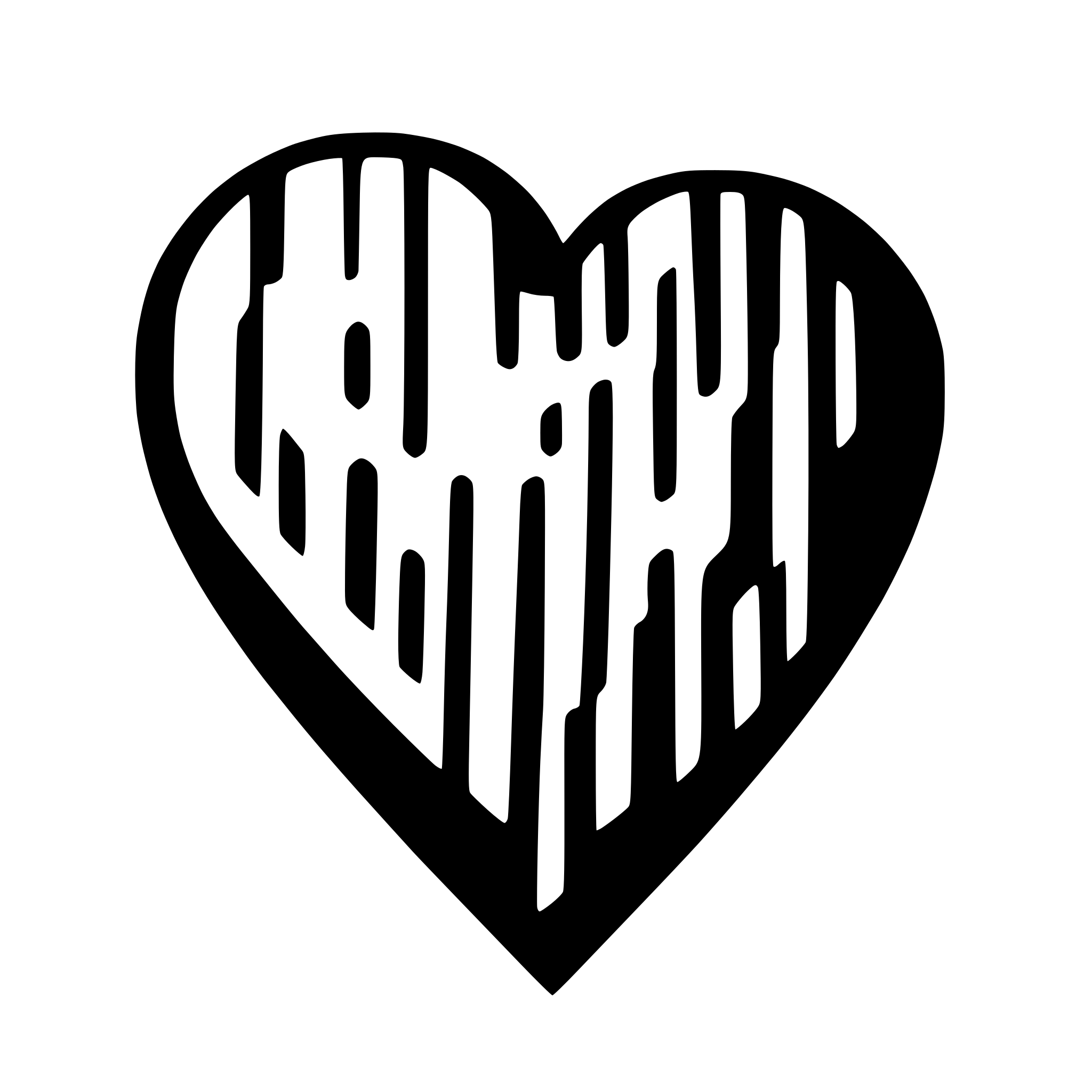 AI-generated SVG of a a black and white heart