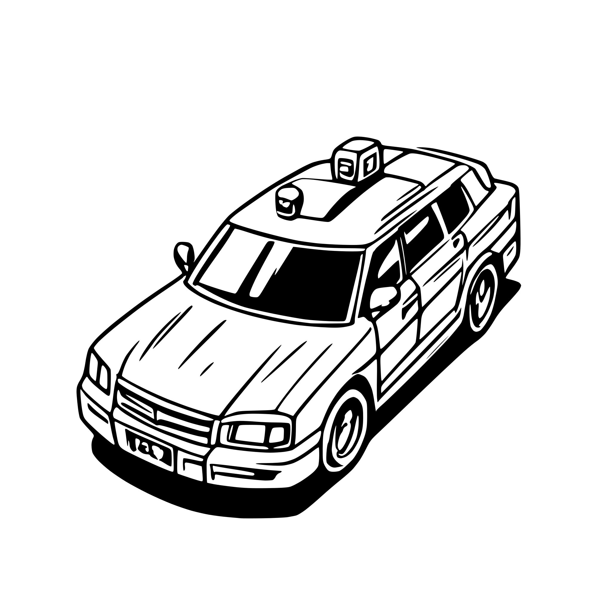 AI-generated SVG of a police car