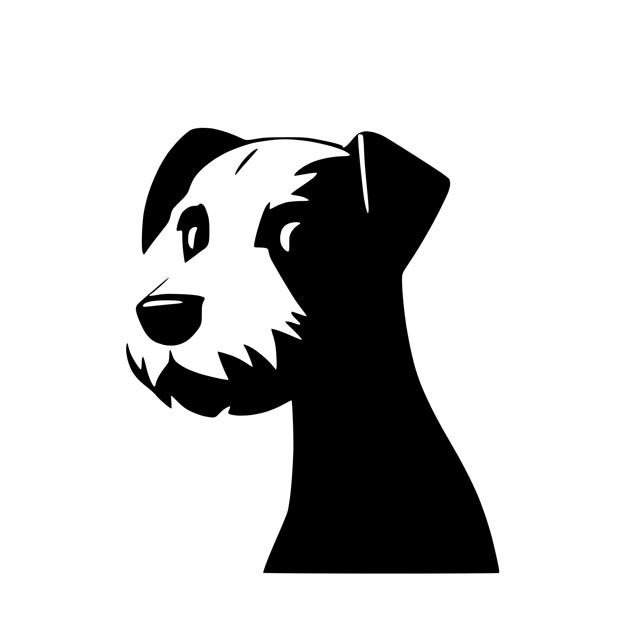 AI-generated SVG of a cute schnauzer head