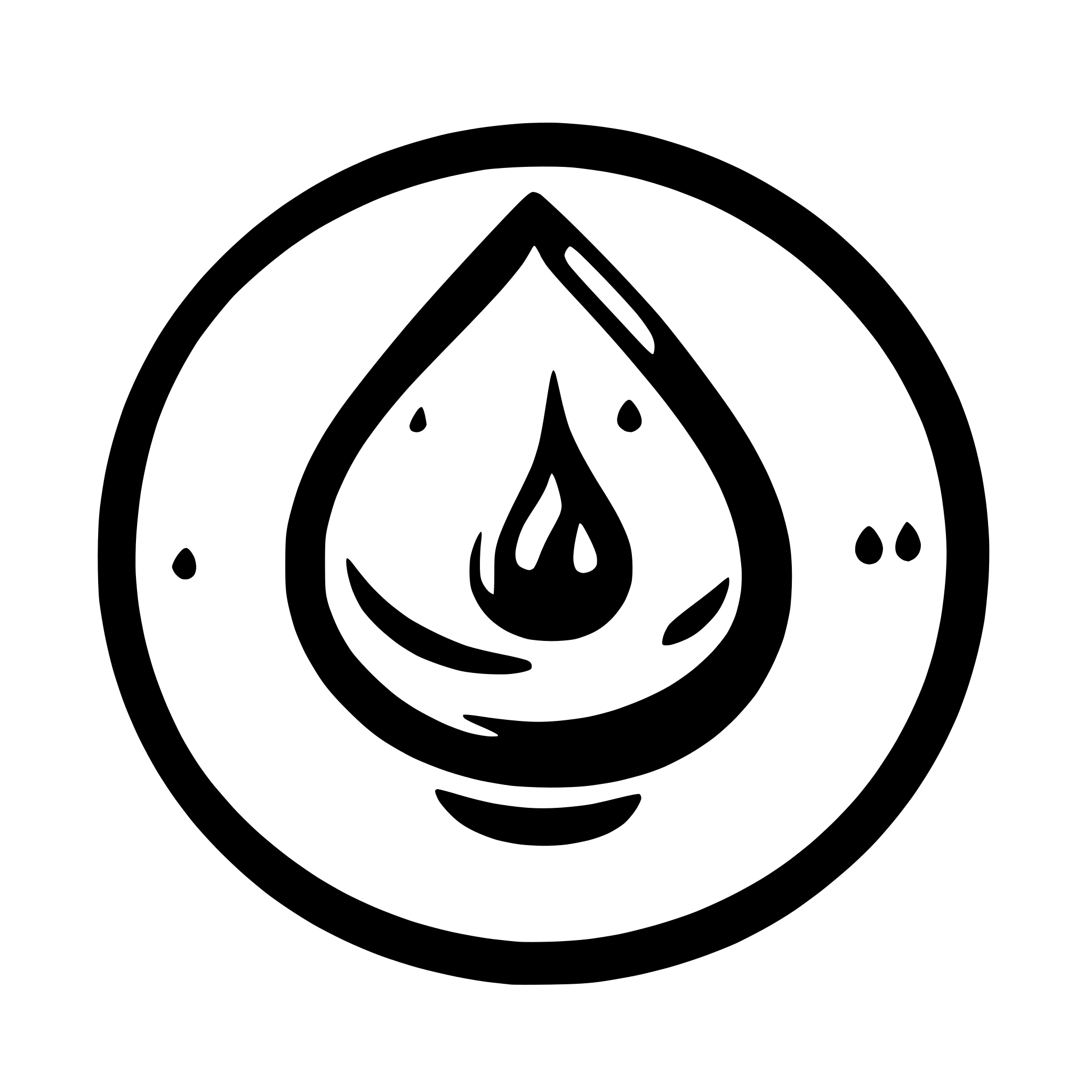 AI-generated SVG of a Boardgame symbol of a water droplet minimalistic with a perfect circle around the symbol
