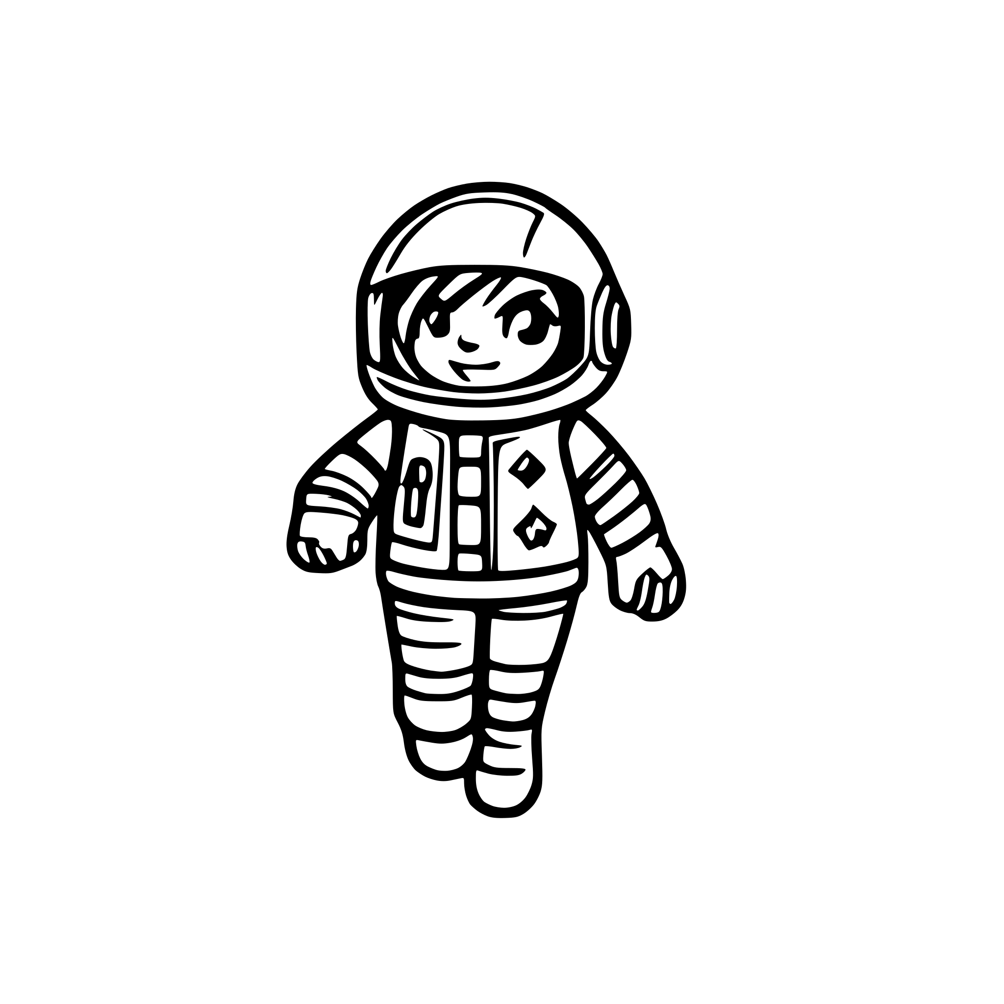 AI-generated SVG of a astronaut floating between stars