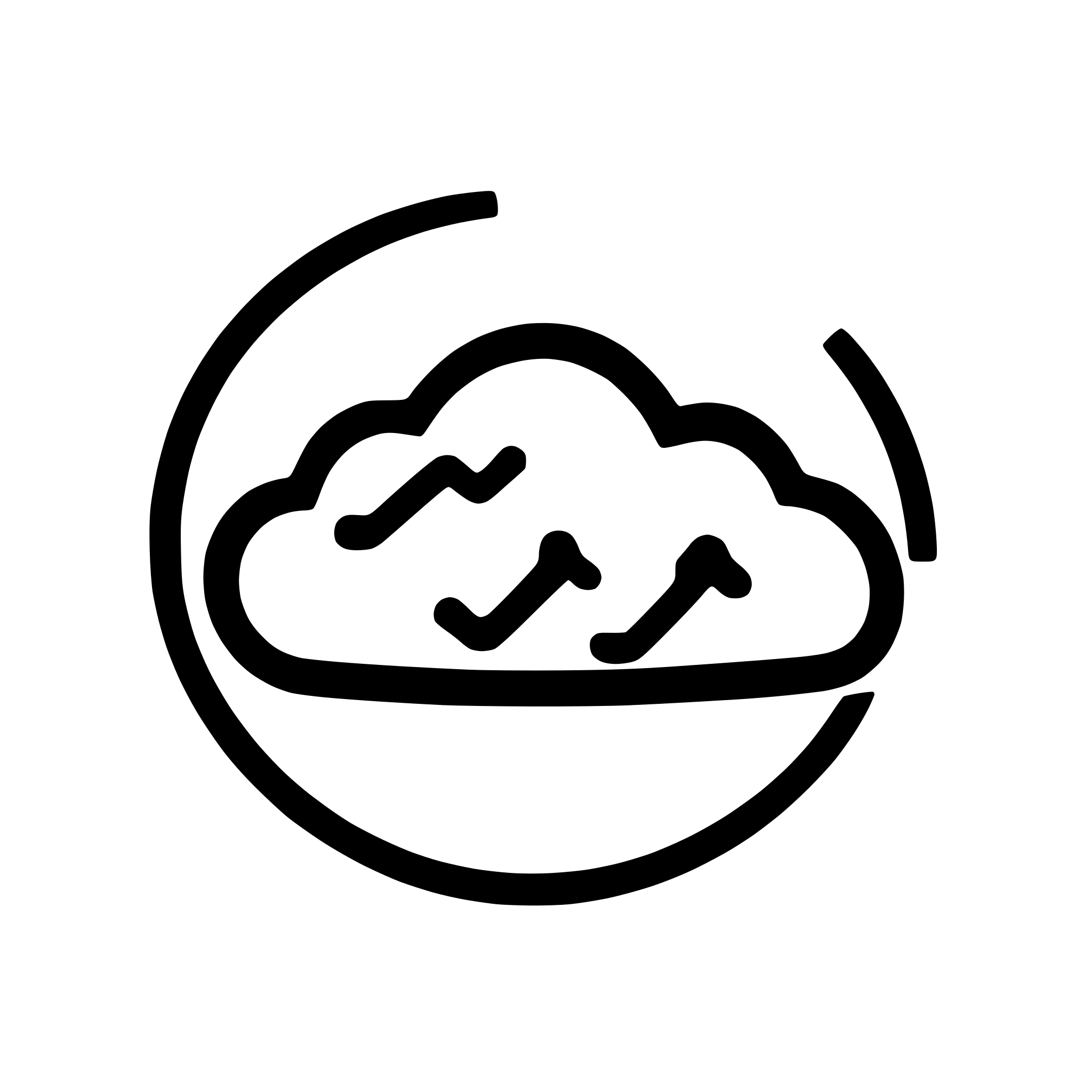 AI-generated SVG of a Create an SVG illustration of a simple cloud outline with no fill, only a smooth, rounded border. The border (stroke) color must be #FC872A.  At the bottom center of the cloud, add a small CI/CD icon: two circular arrows forming a loop (symbolizing continuous integration and continuous deployment). The CI/CD icon should also be outlined only, with no fill, matching the same stroke color #FC872A.  Optionally, animate the CI/CD arrows to rotate infinitely in a smooth motion, to suggest ongoing dep