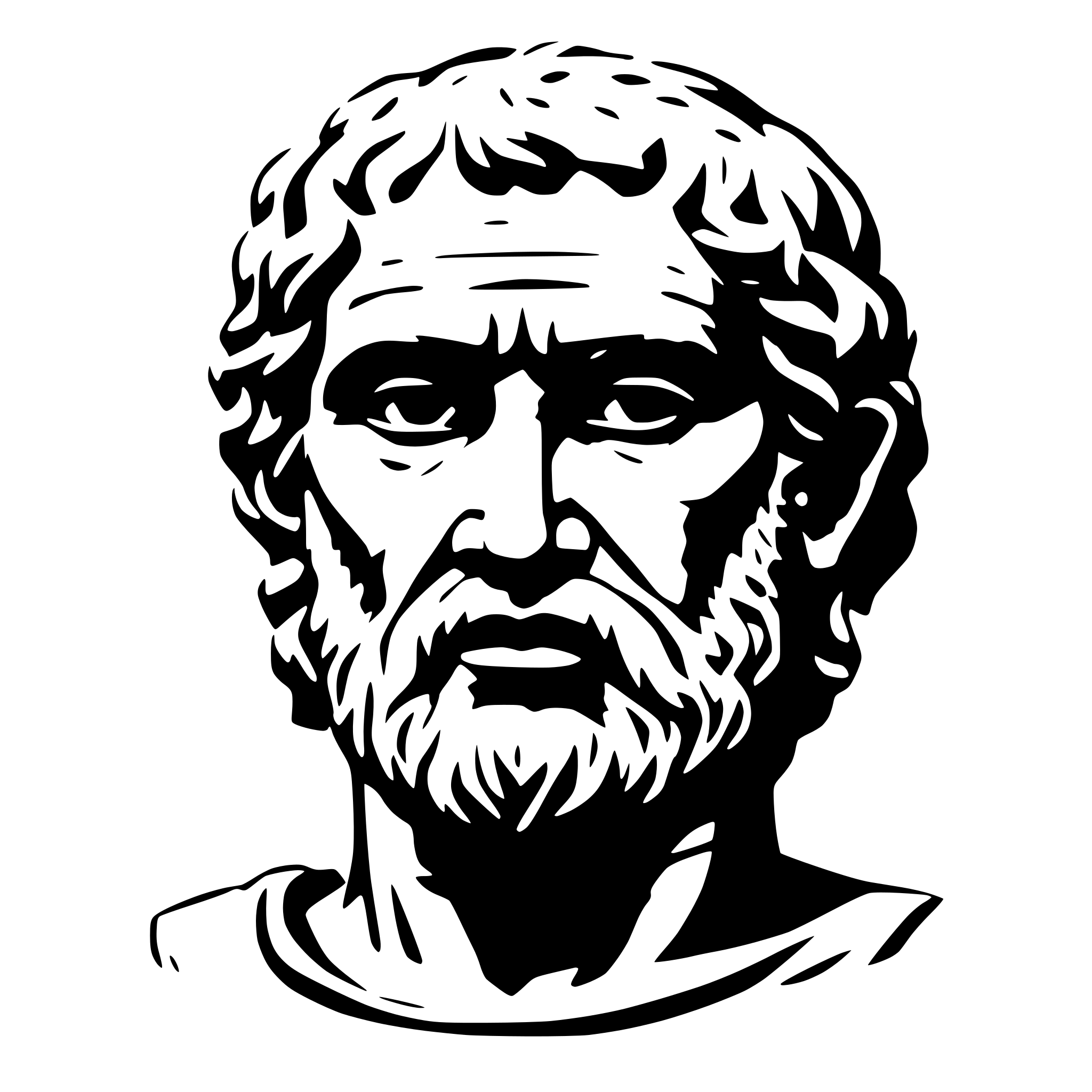 AI-generated SVG of a create demosthenes greek face