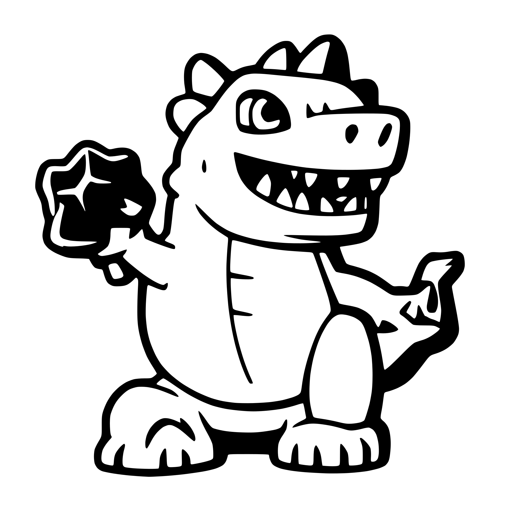 AI-generated SVG of 'balloon animal godzilla'