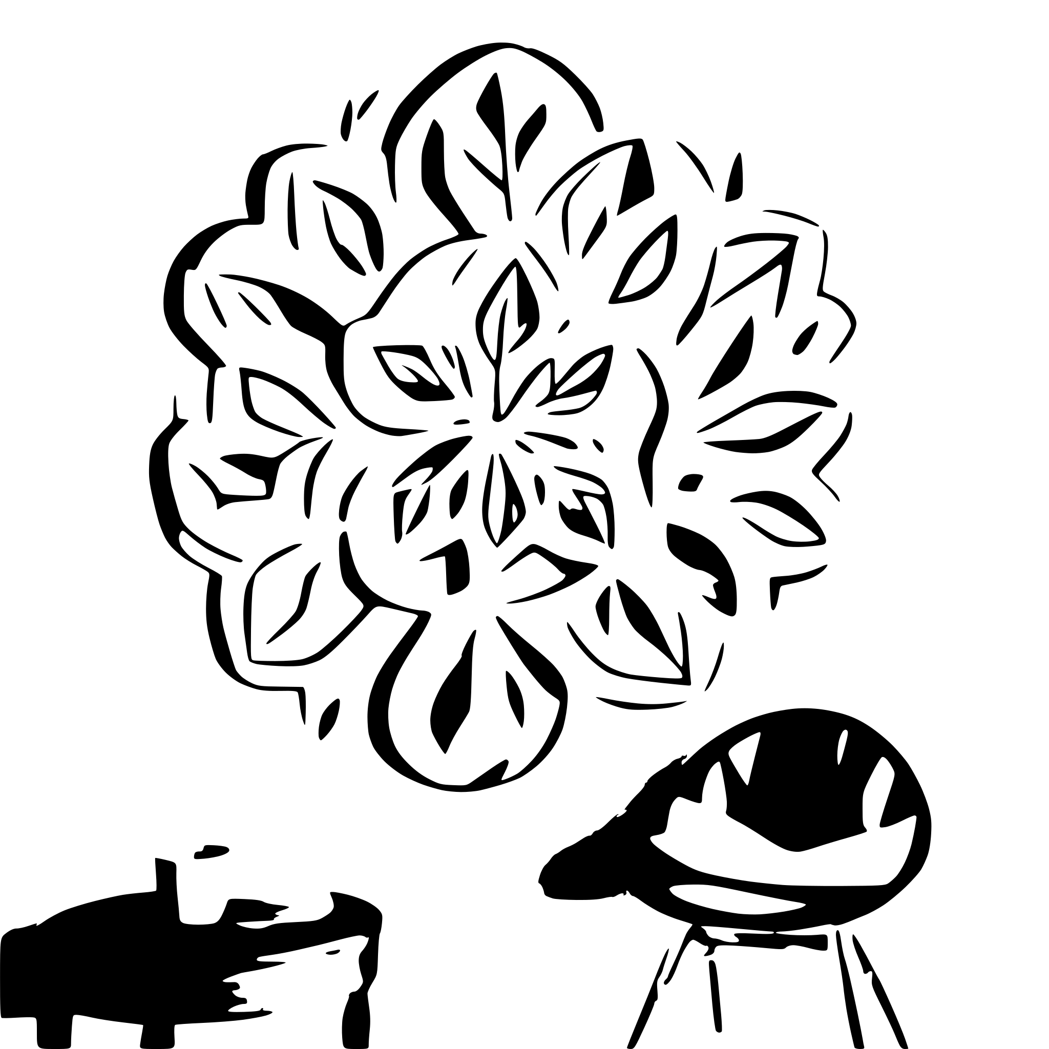 AI-generated SVG of a wall stencil stickers for mandala