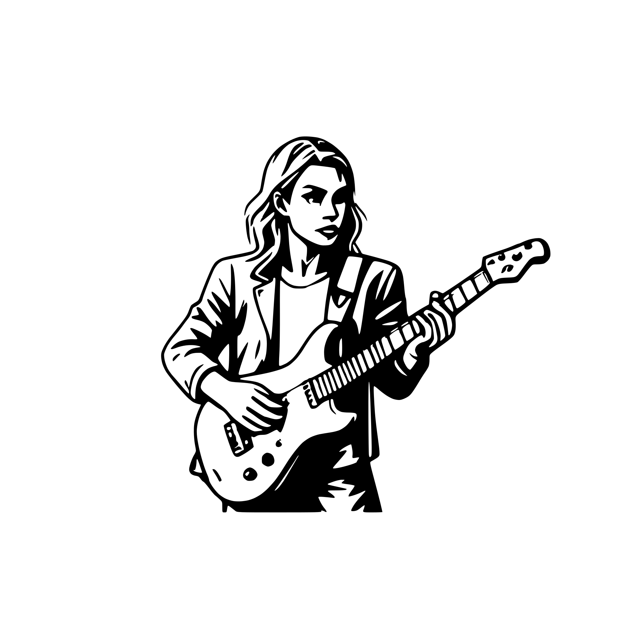 AI-generated SVG of a a man, playing an electric guitar, the comic style, front view AI-generated SVG of a a man, playing an electric guitar, the comic style, front view