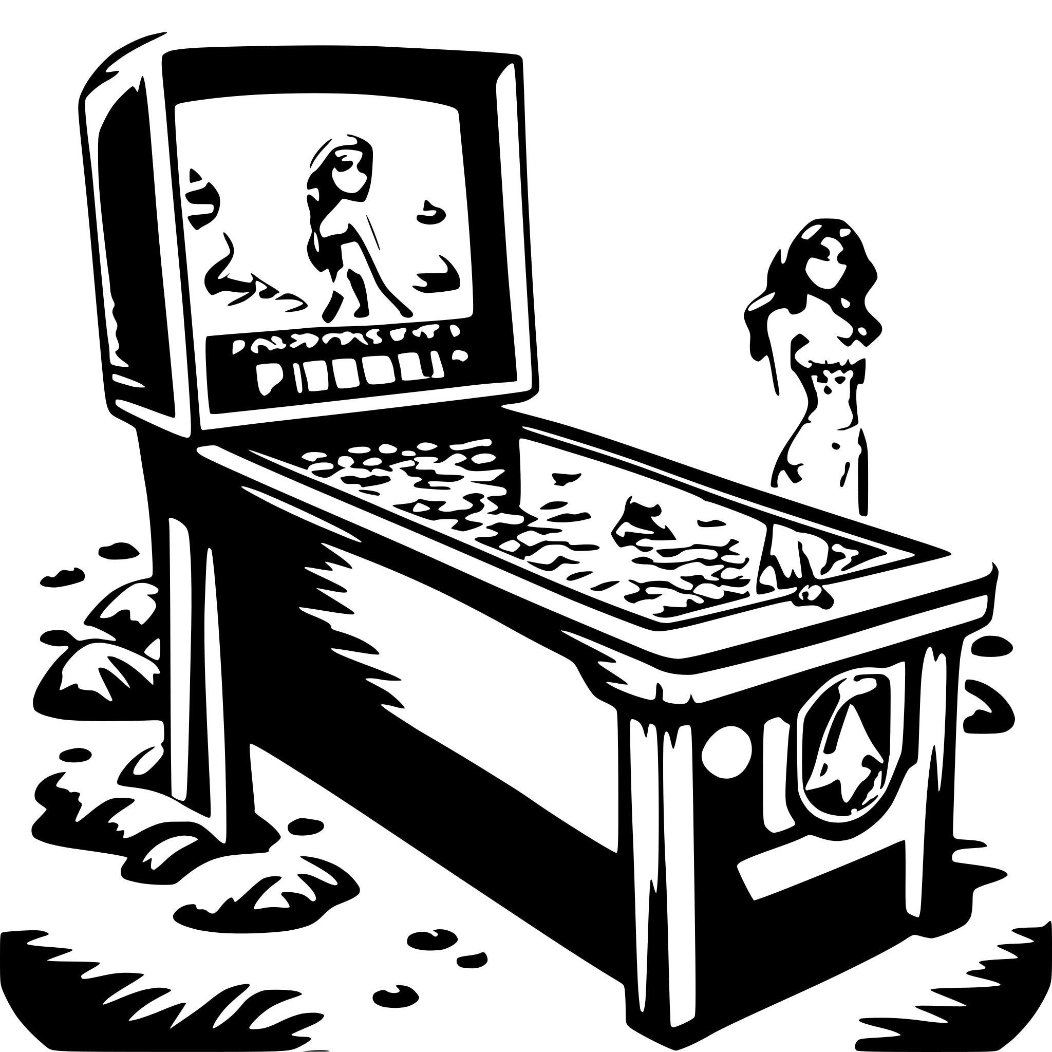 AI-generated SVG of 'mermaid  pinball machine'