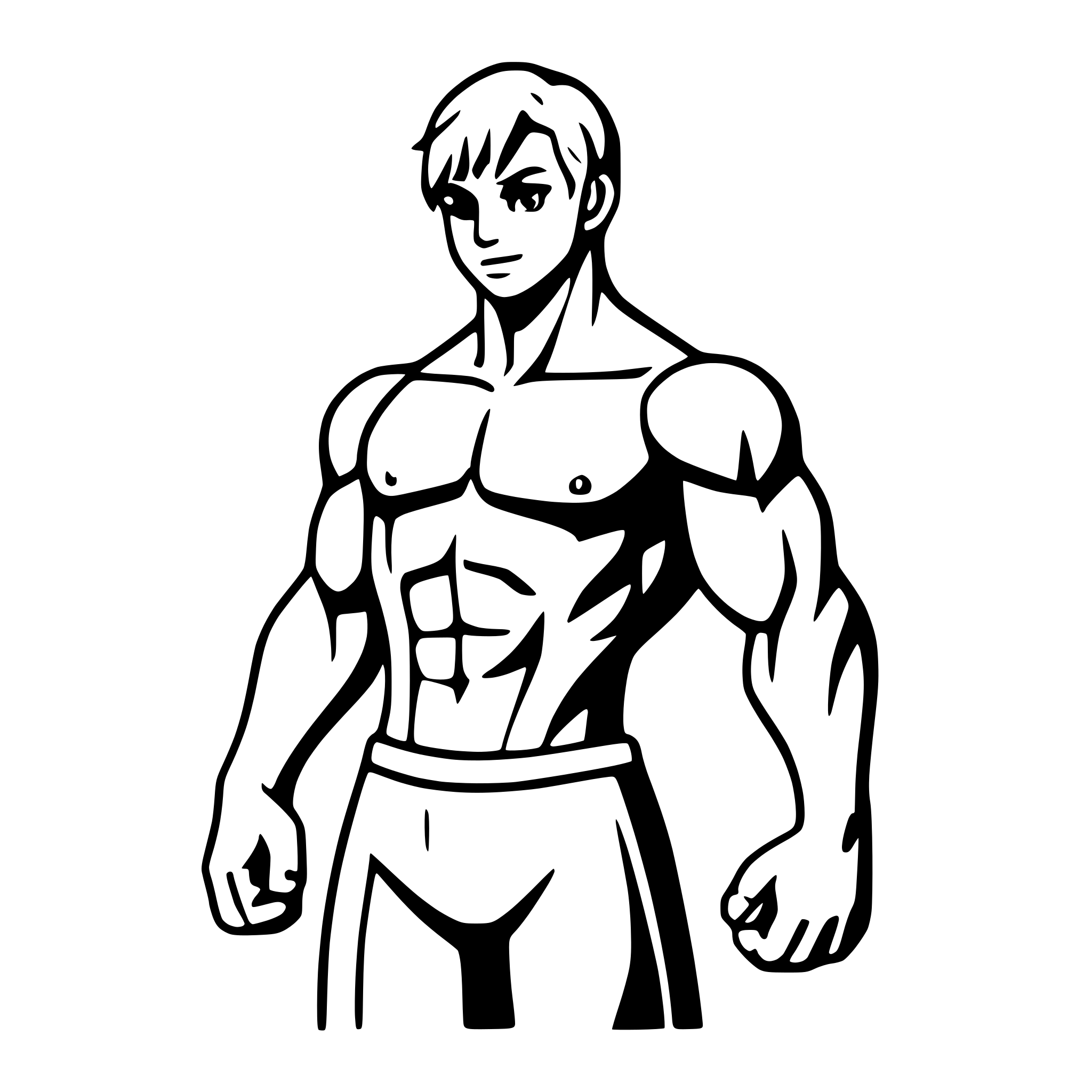 AI-generated SVG of 'anime muscle man'