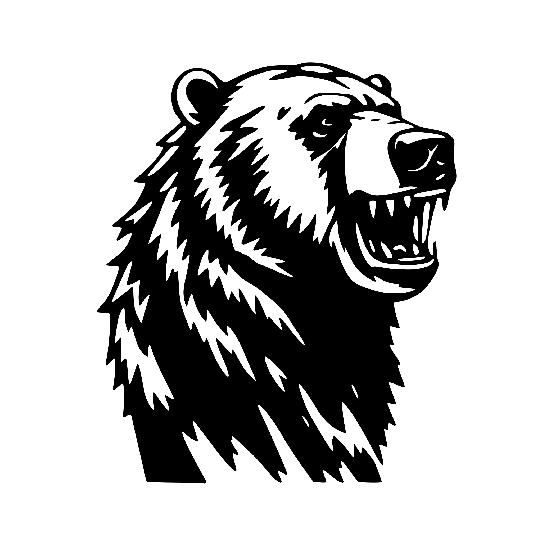 AI-generated SVG of a An angry grizzly bear