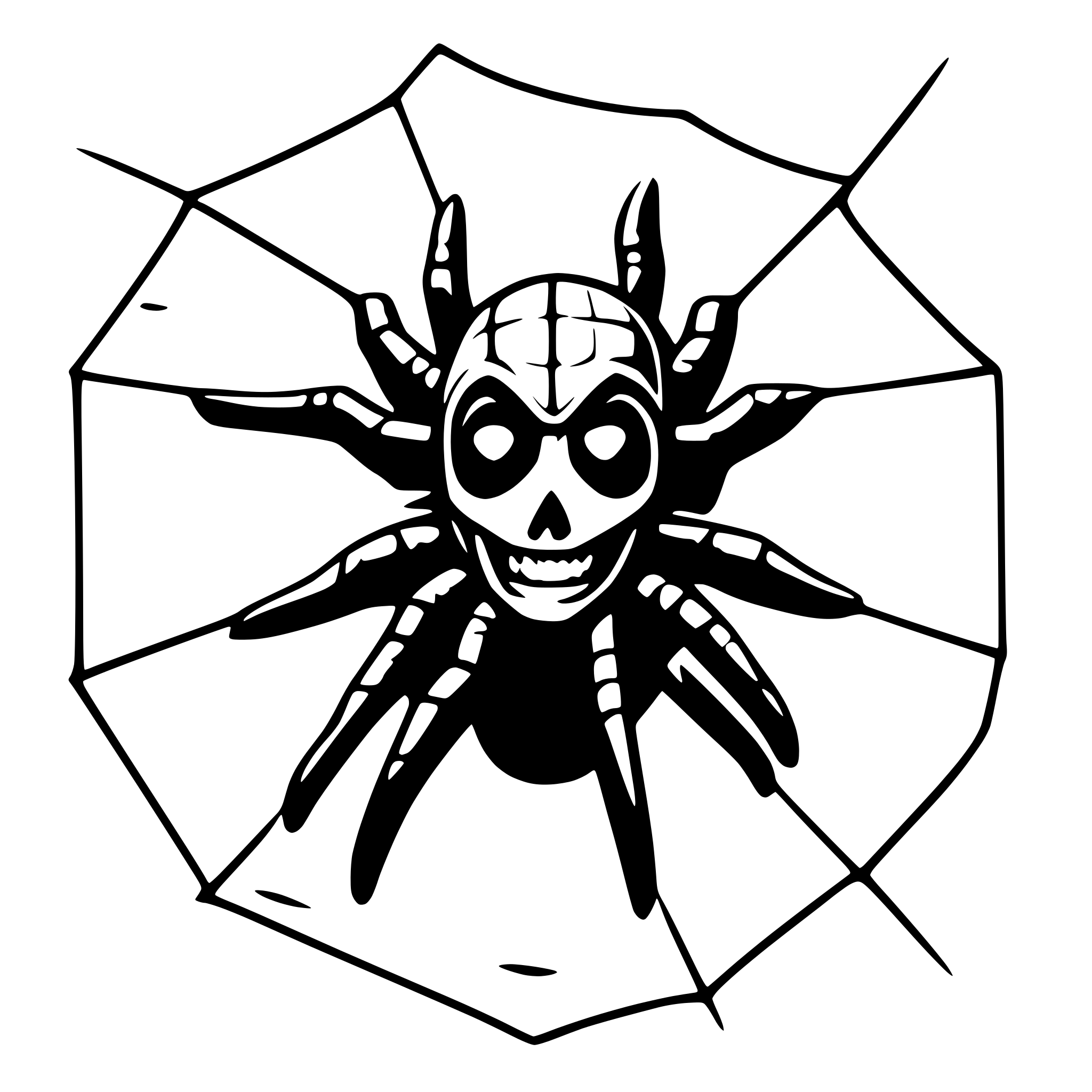 AI-generated SVG of 'Halloween spider in a spiderweb'