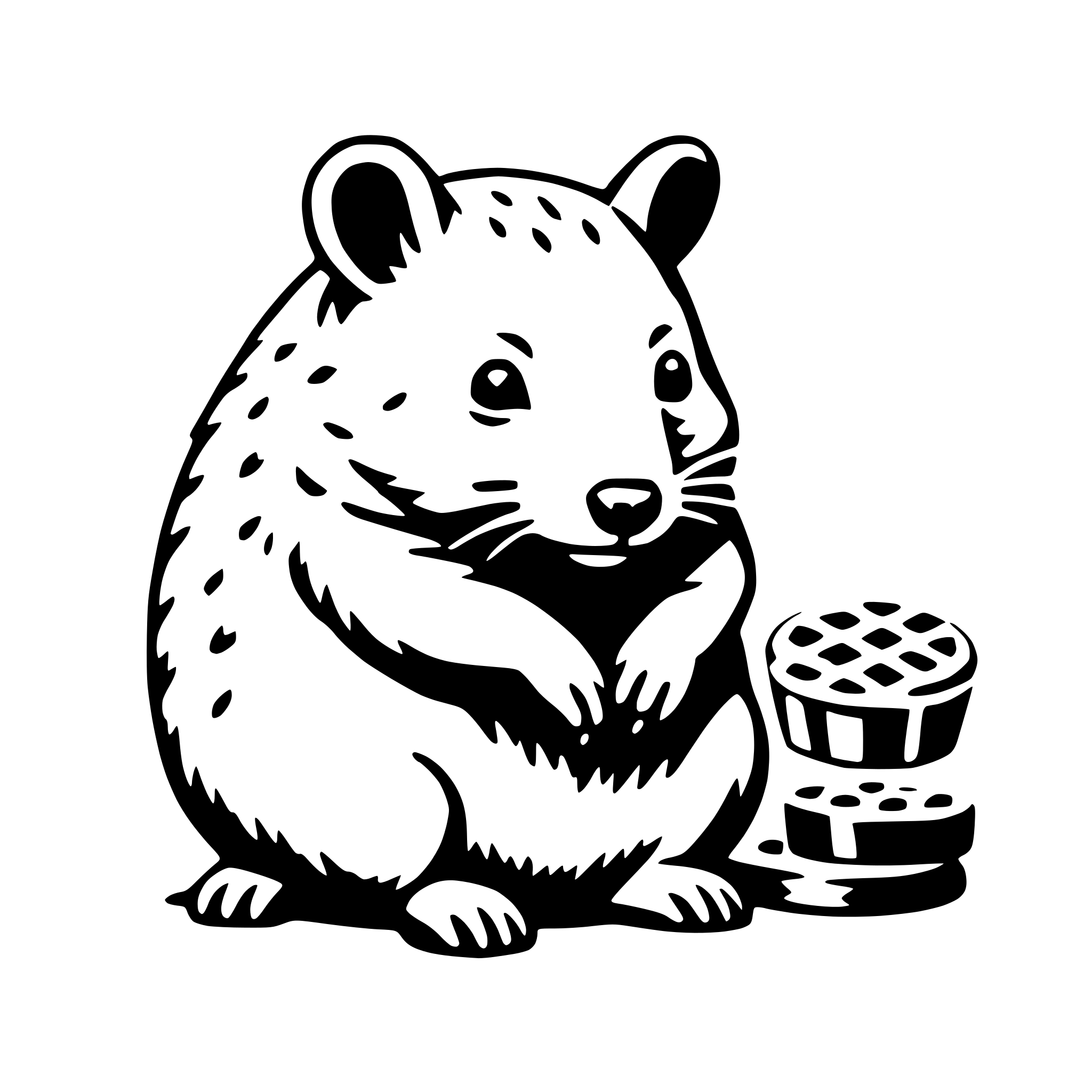 AI-generated SVG of 'wombat with waffle'