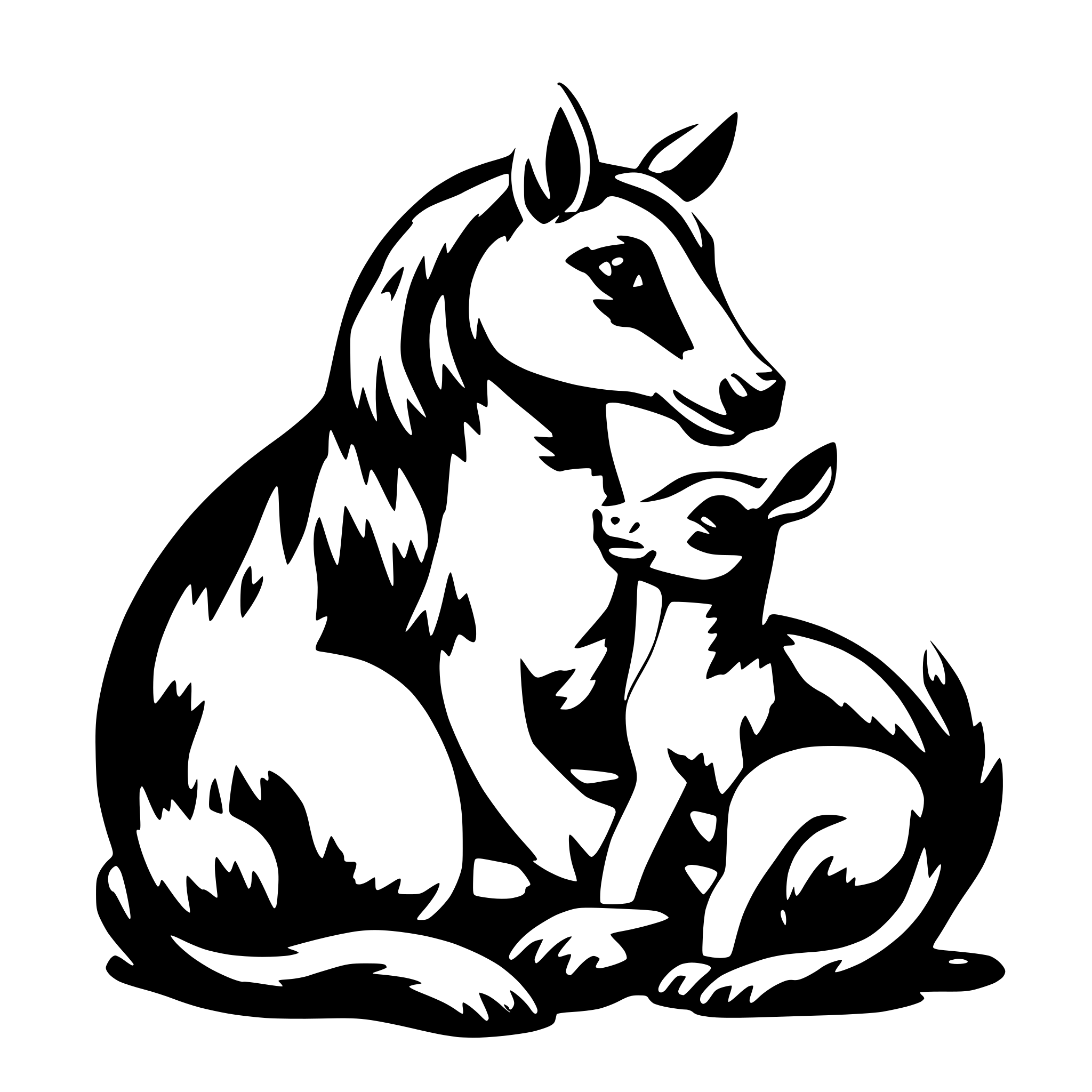 AI-generated SVG of a animal parents having a baby