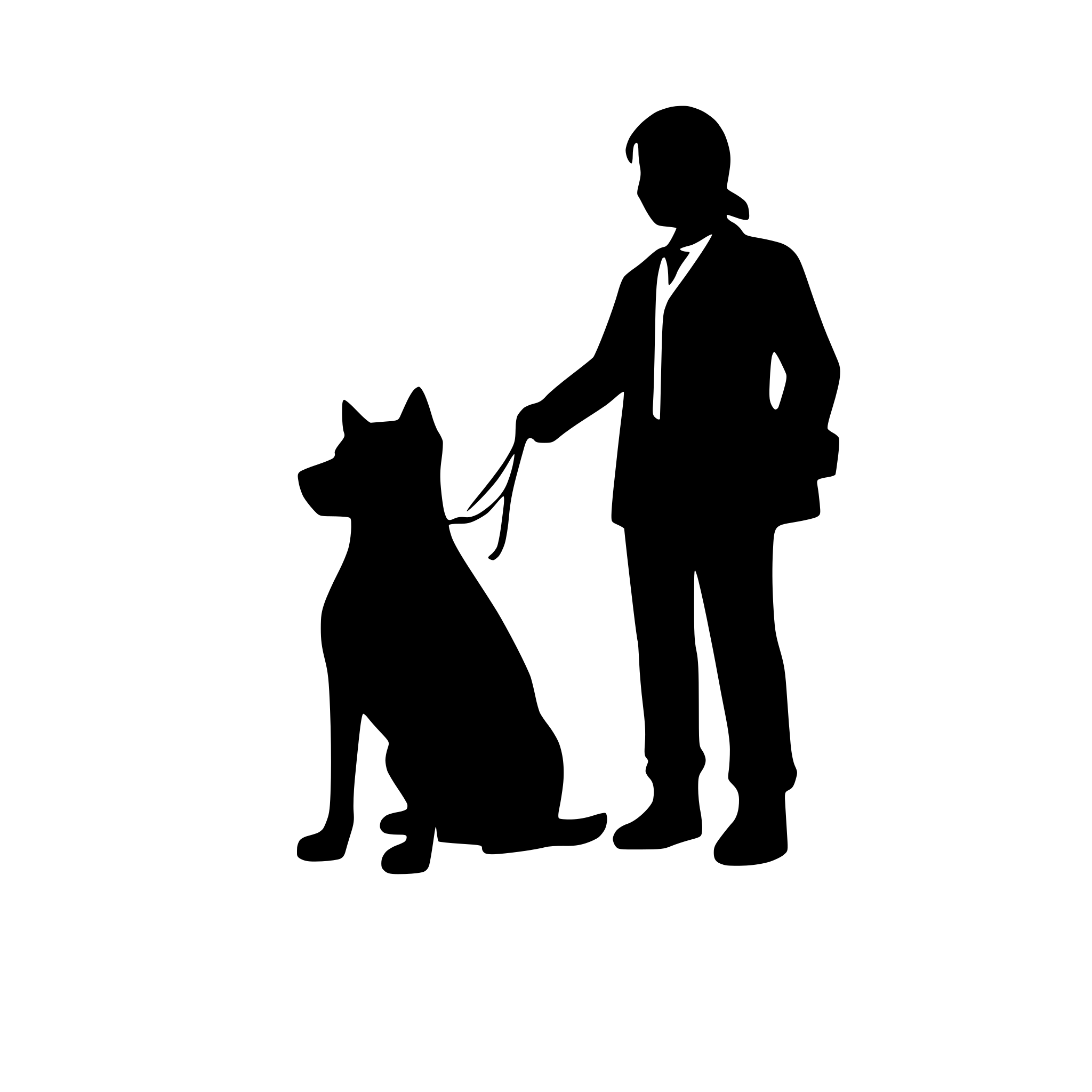 AI-generated SVG of 'a minimalist vector image (silhouette) of a vet with a pet on a blank background'