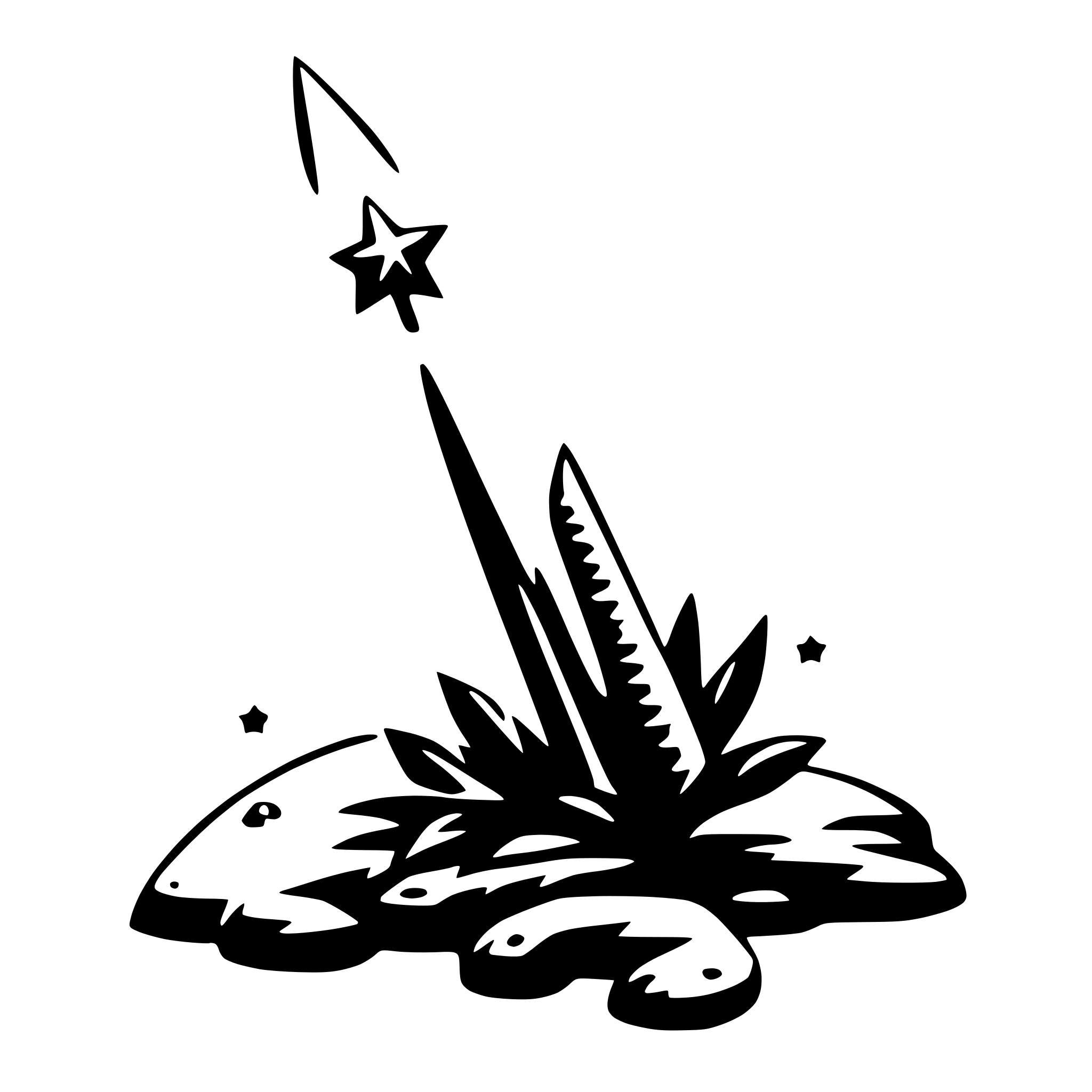 AI-generated SVG of 'comet and stars'