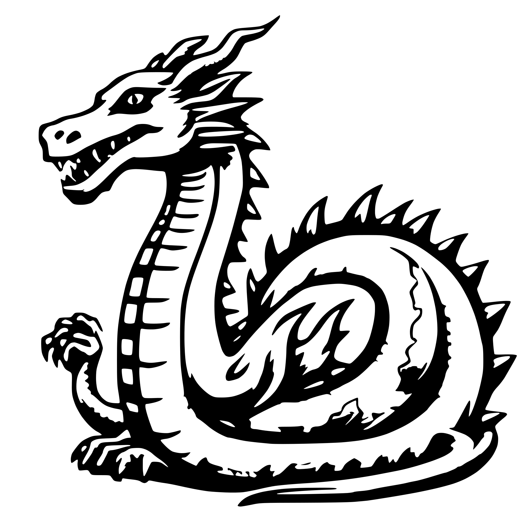 AI-generated SVG of 'chinese green dragon'
