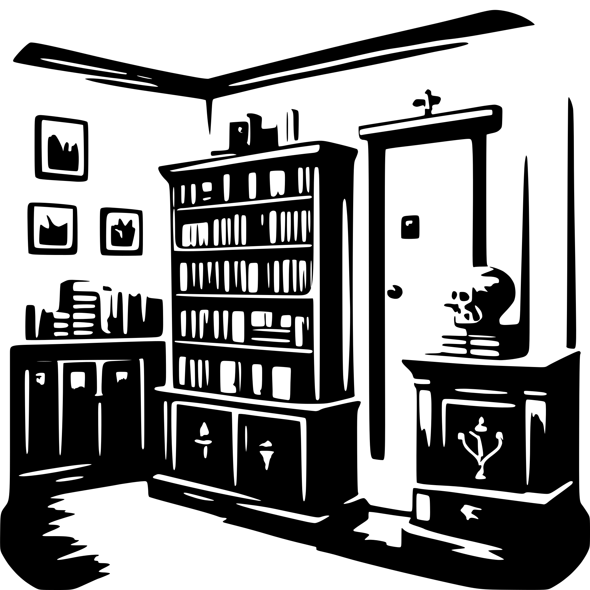 AI-generated SVG of 'the stygian library'