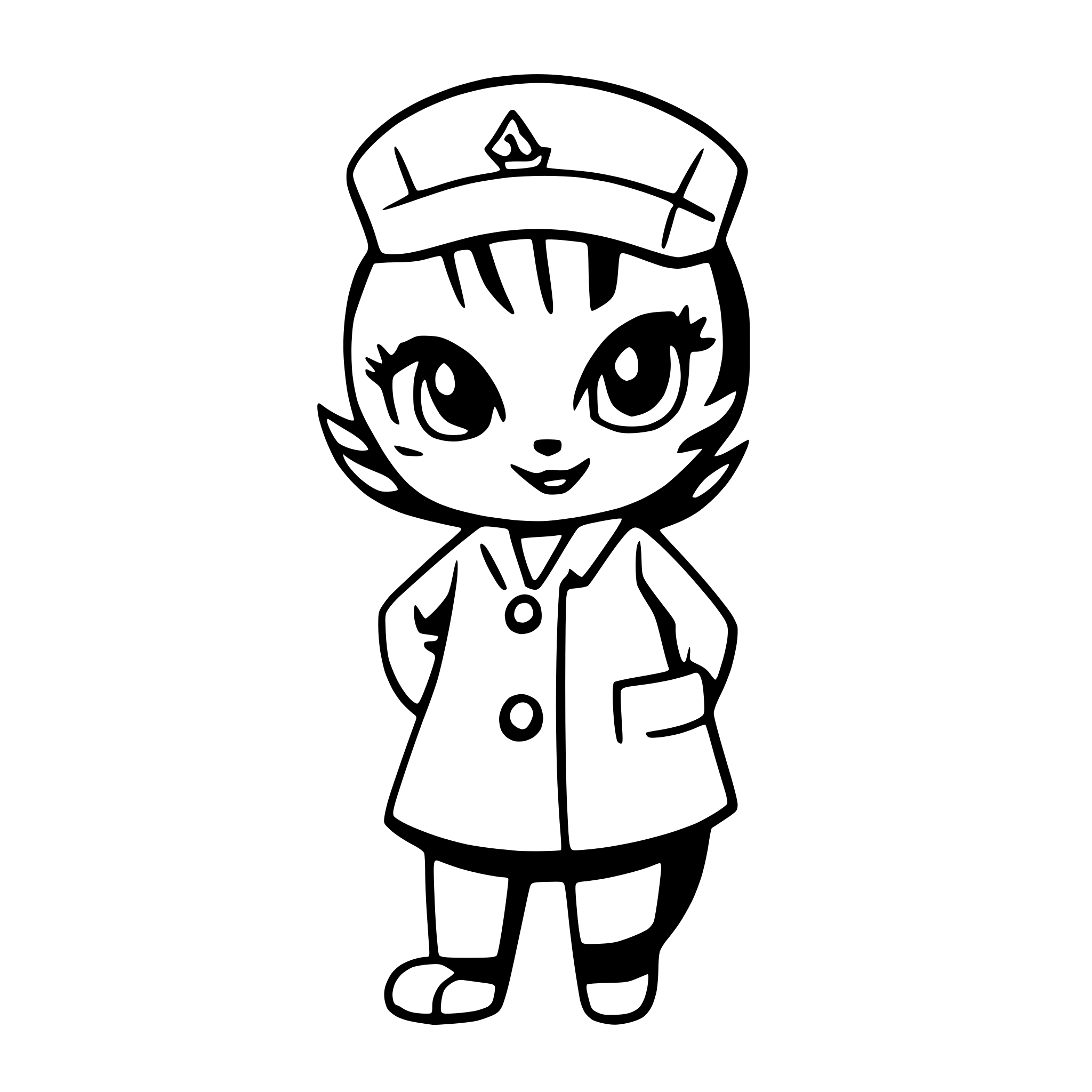 AI-generated SVG of a Cartoon cat in nurses outfit