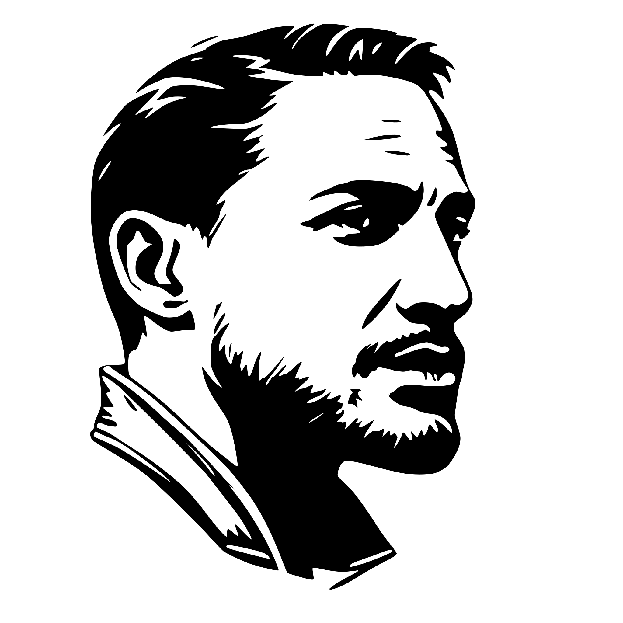 AI-generated SVG of 'tom hardy profile'