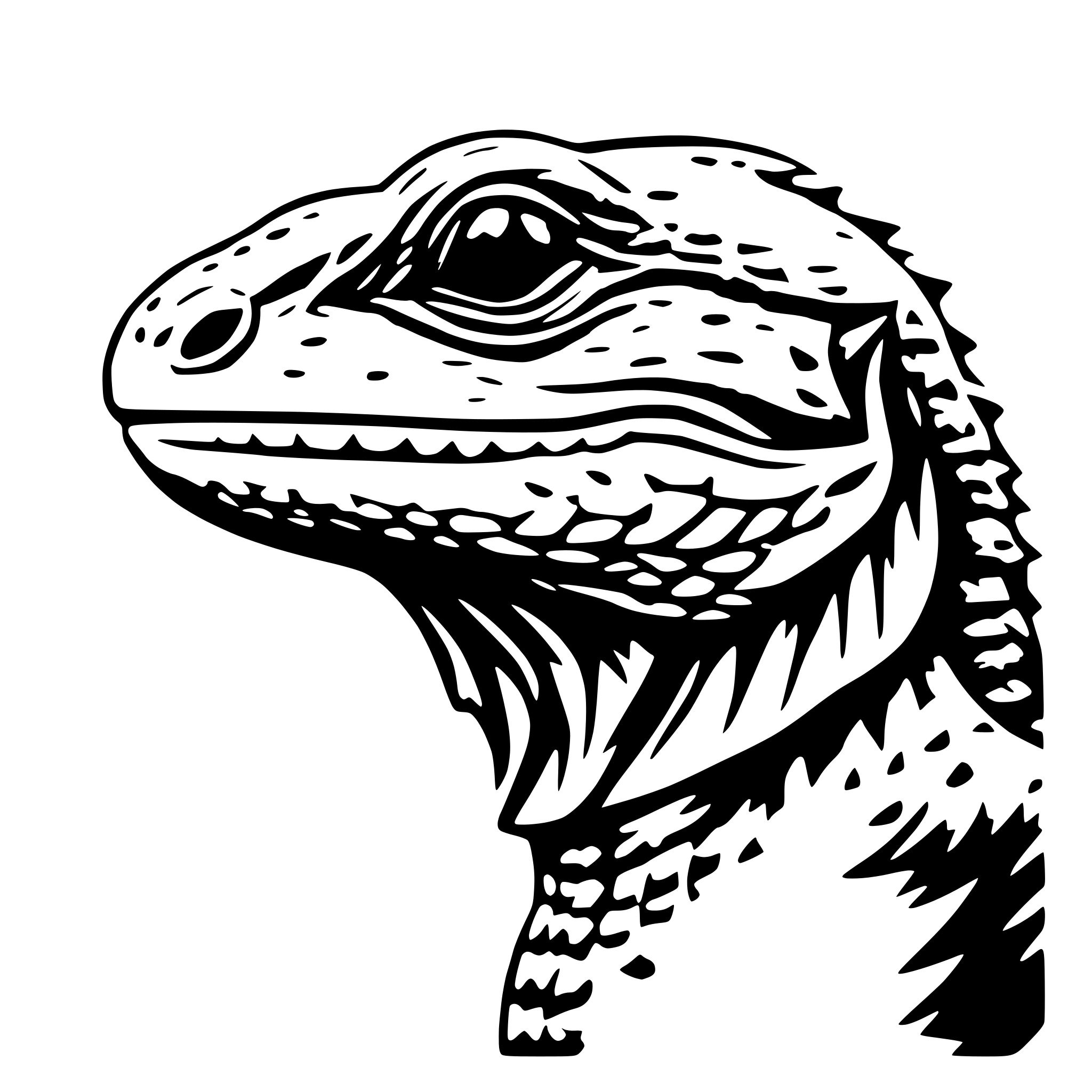 AI-generated SVG of 'Bearded dragon, head,'