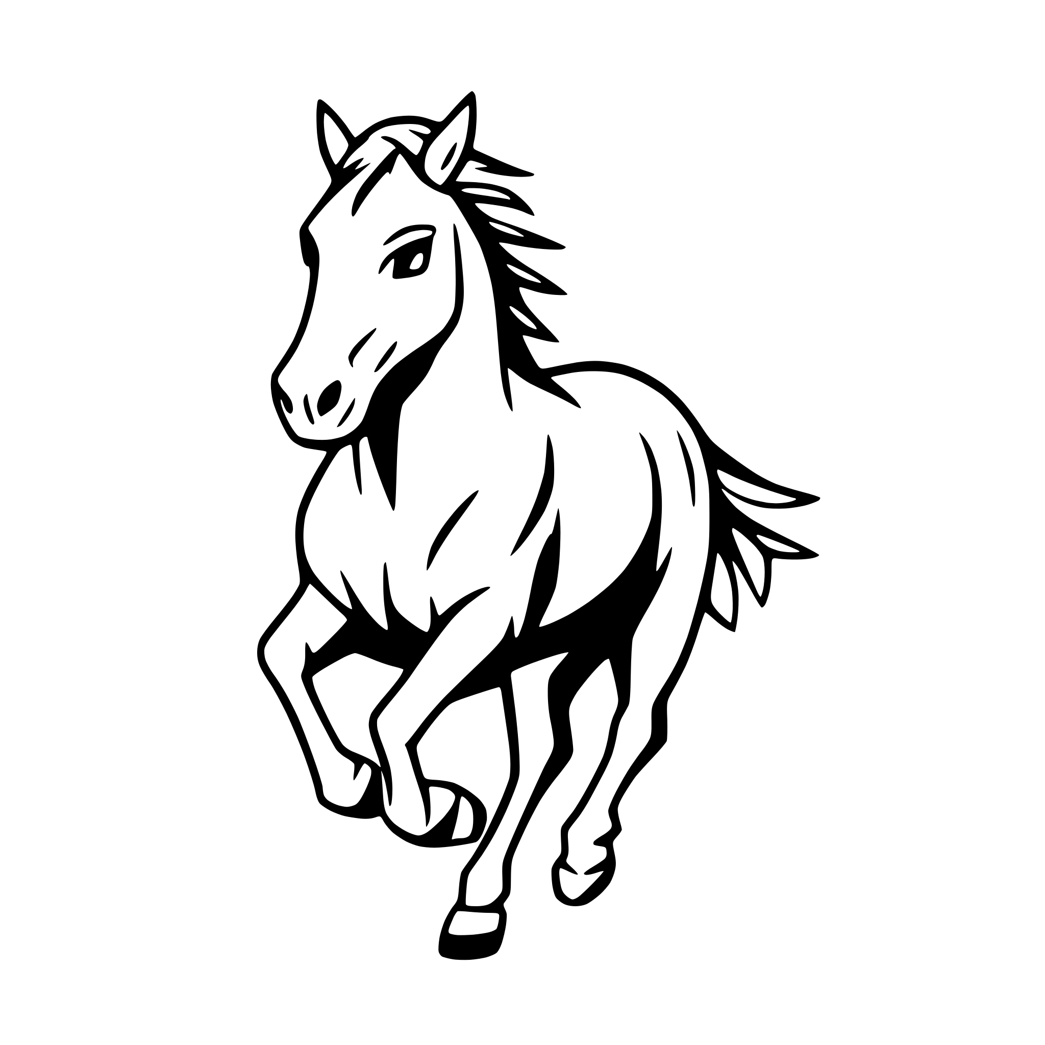 AI-generated SVG of a horse in mid-gallop