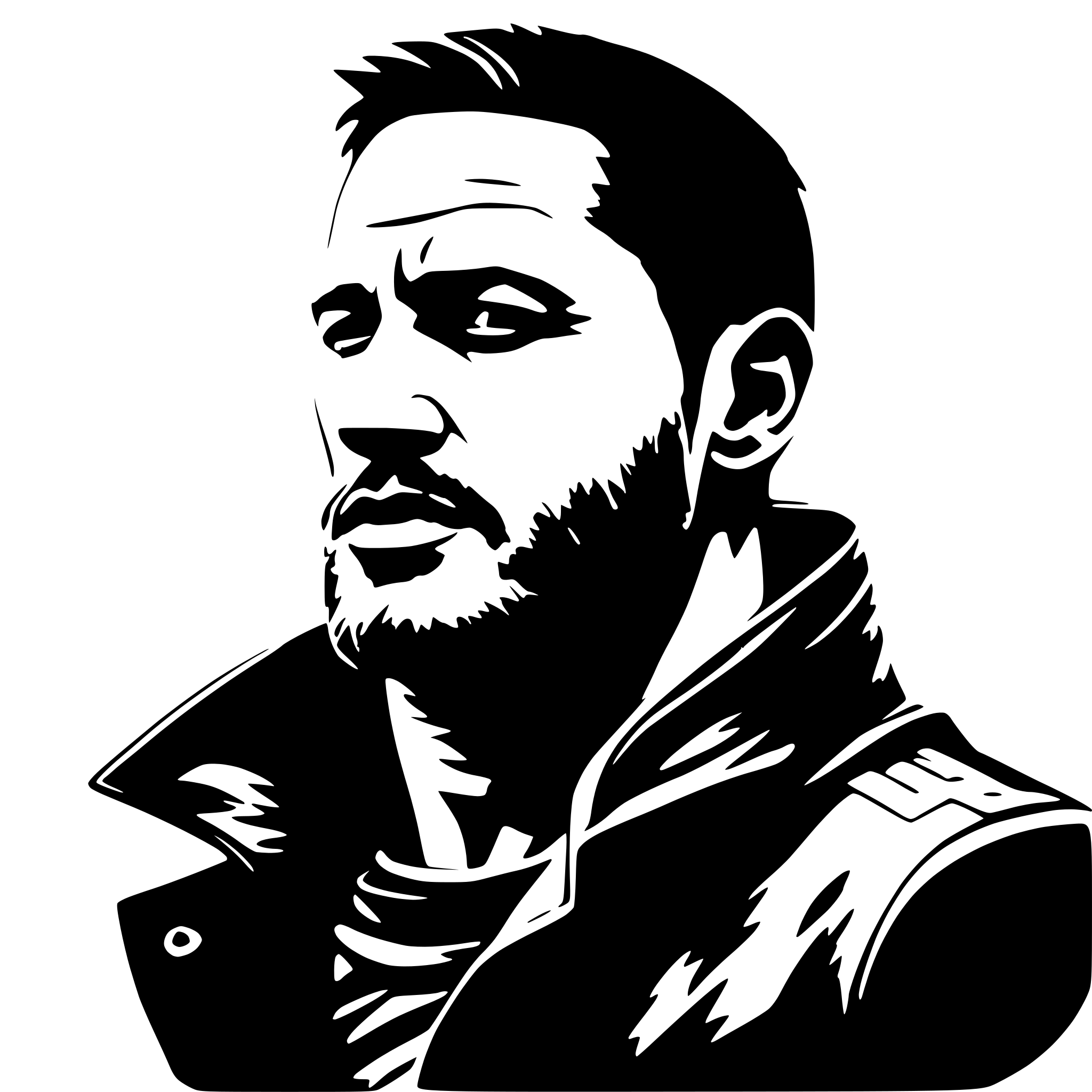 AI-generated SVG of a tom hardy profile mad max
