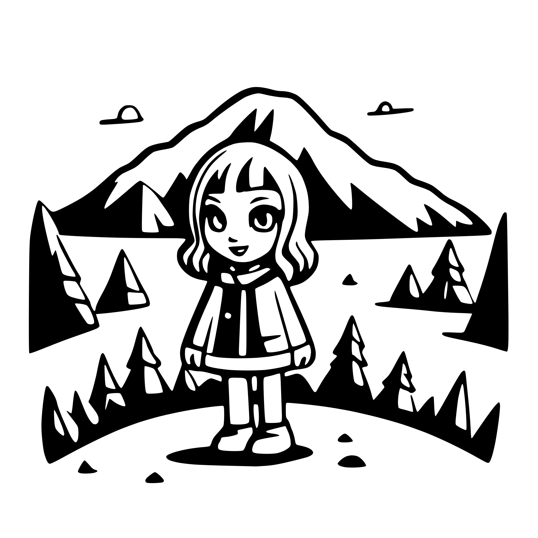 AI-generated SVG of a Only mountains