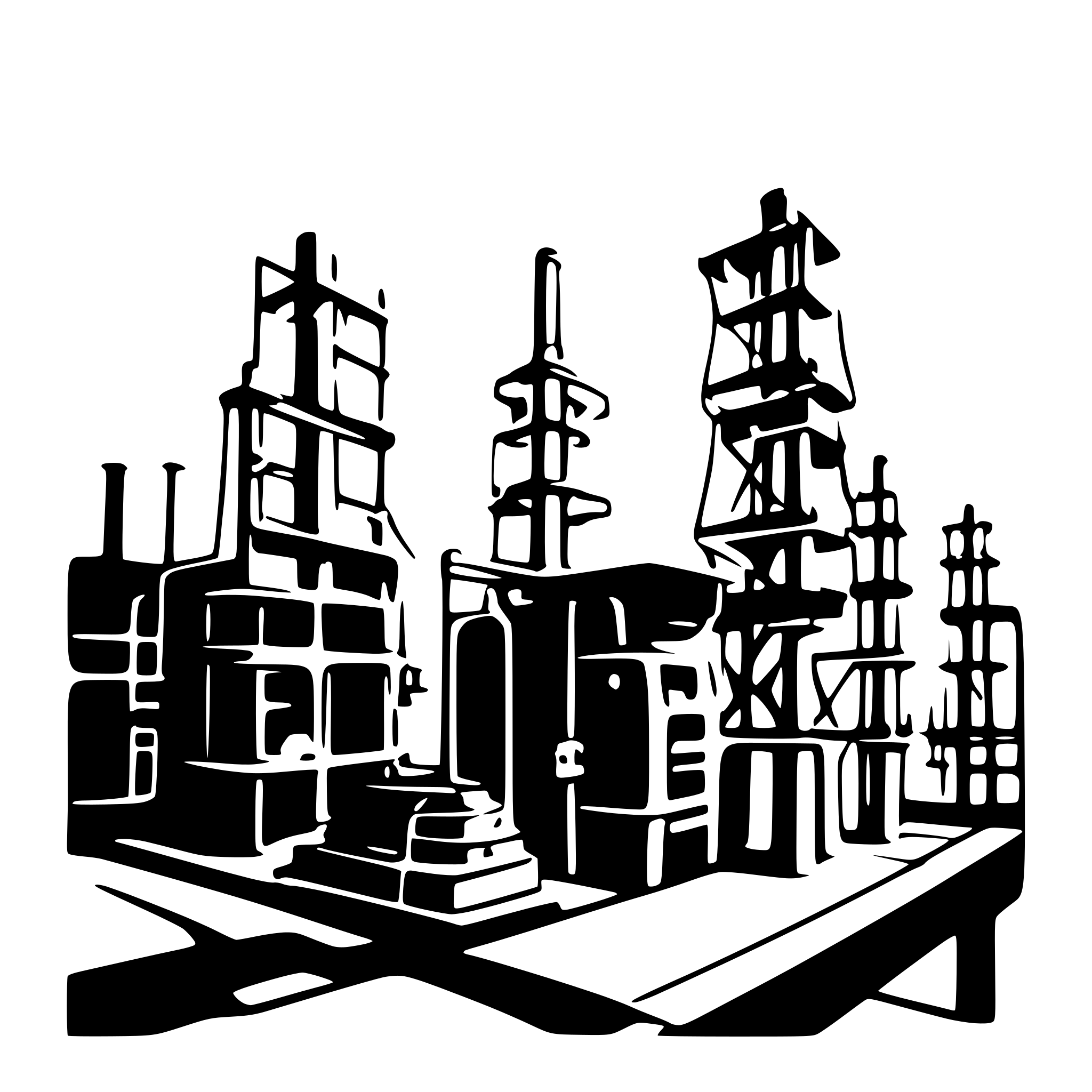 AI-generated SVG of a top view of a large area energy distribution substation