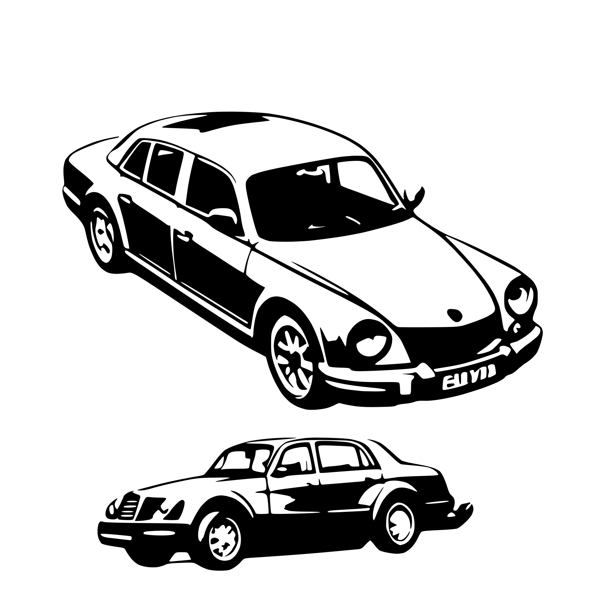 AI-generated SVG of a tatra 87 fron view