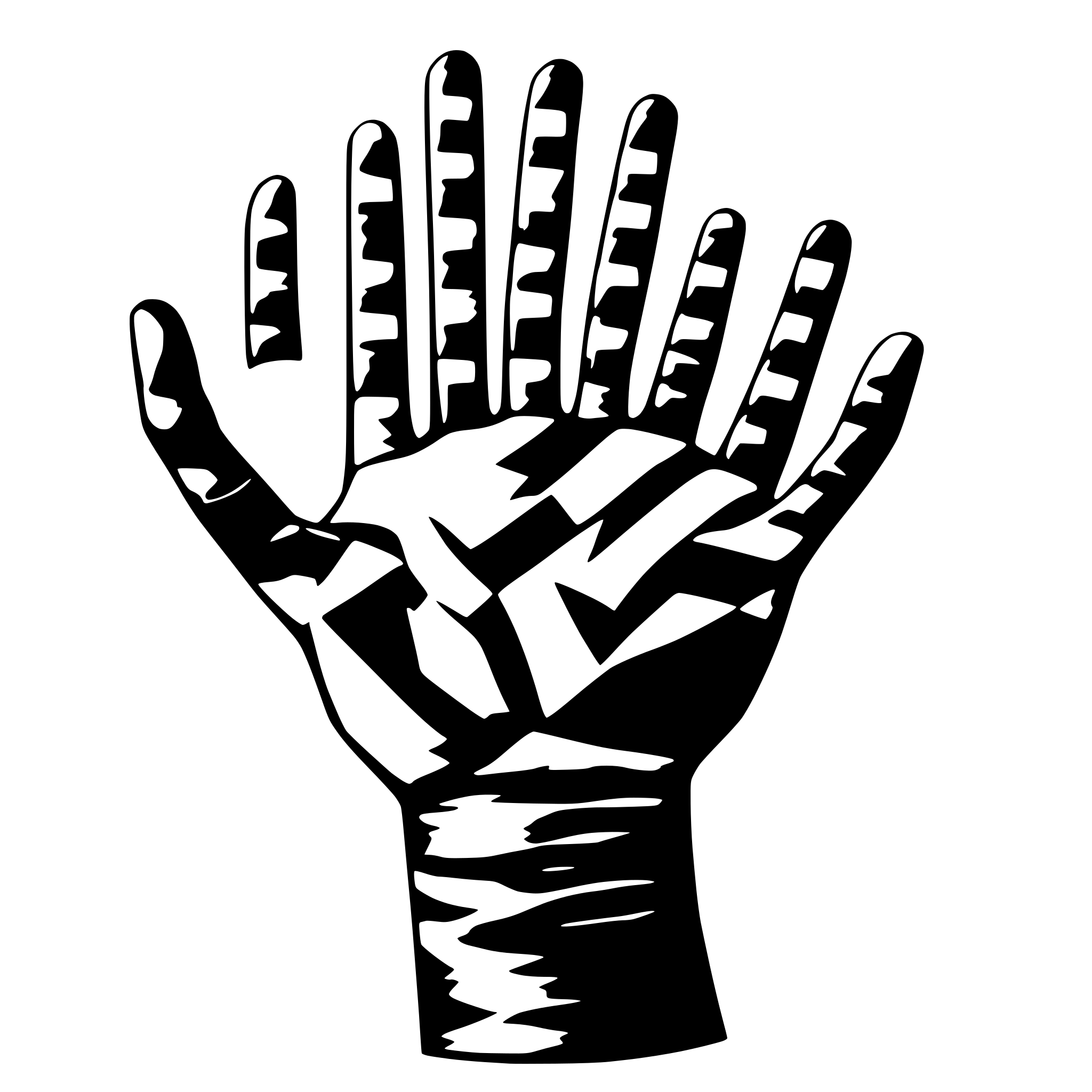 AI-generated SVG of a simple geometric shapes, layered over a hand reaching for something