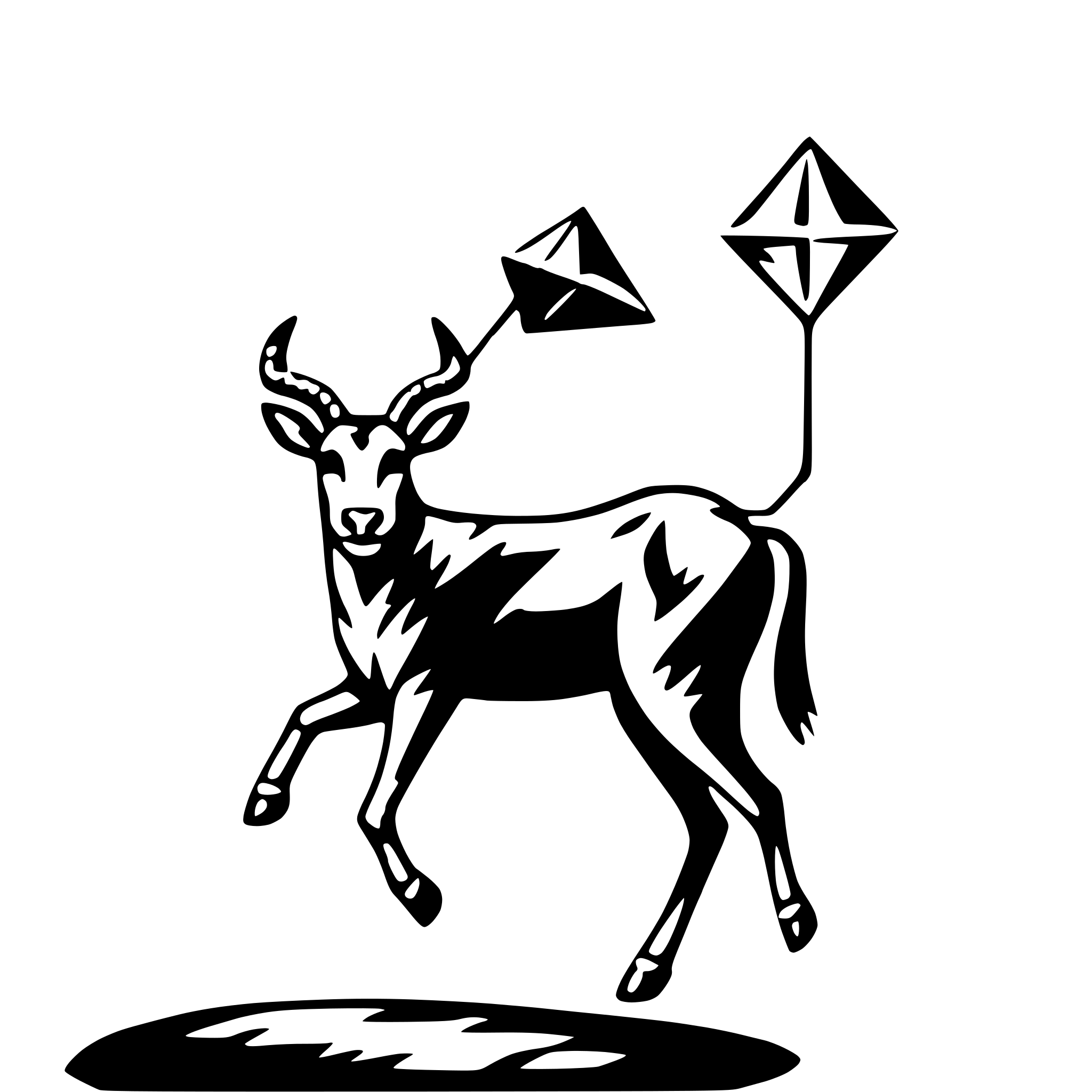 AI-generated SVG of a antelope with kite