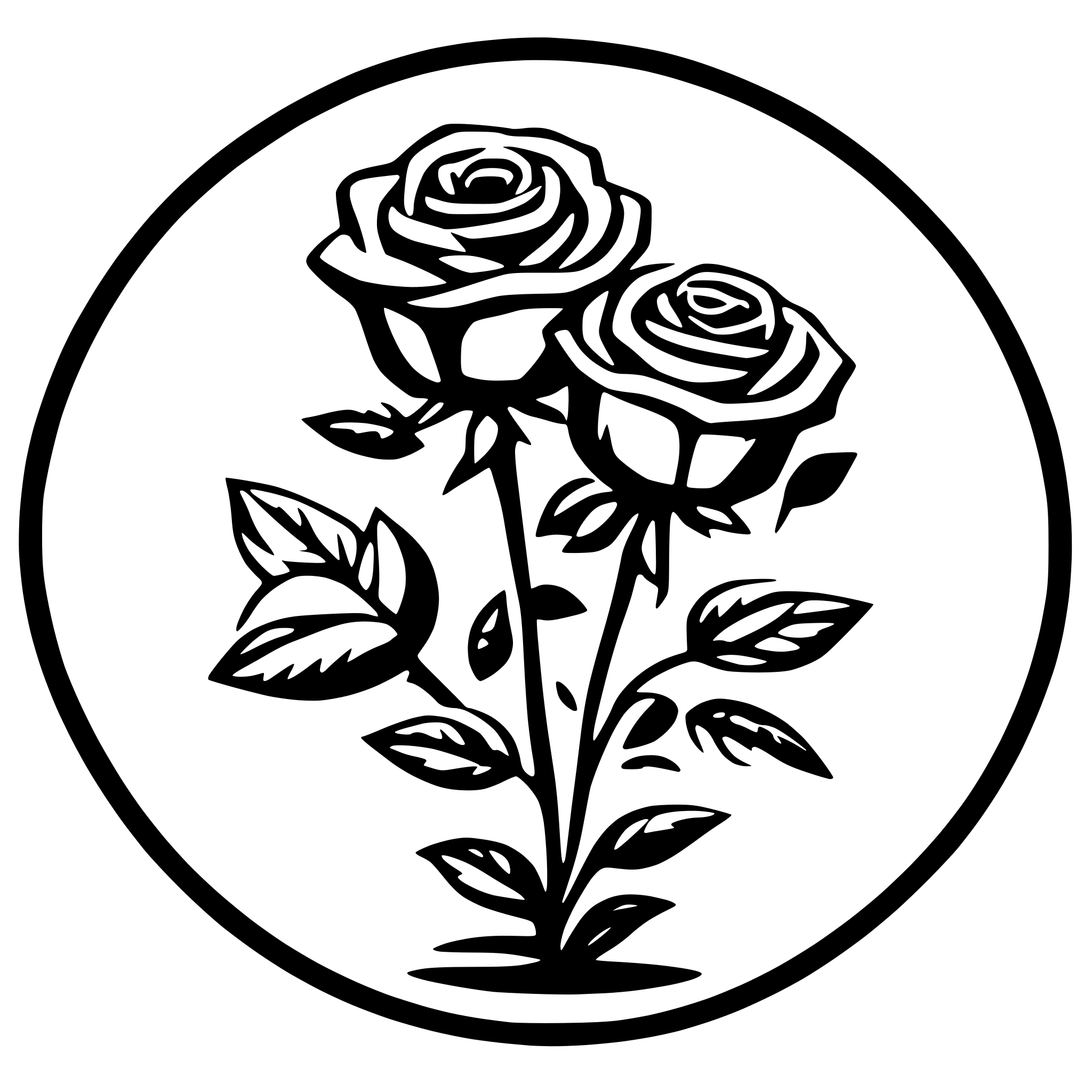 AI-generated SVG of 'roses in circle'
