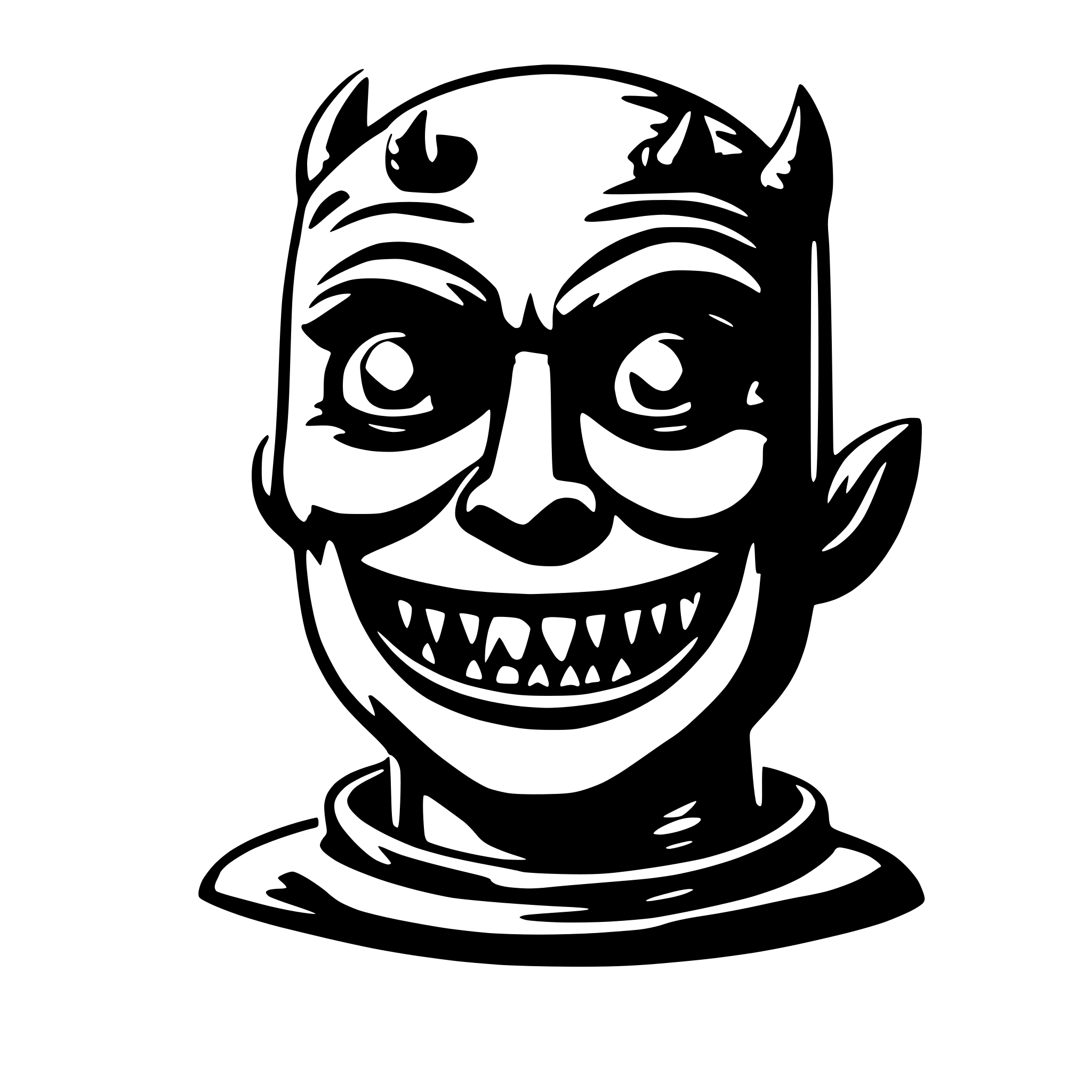 AI-generated SVG of 'chatting purple devil'
