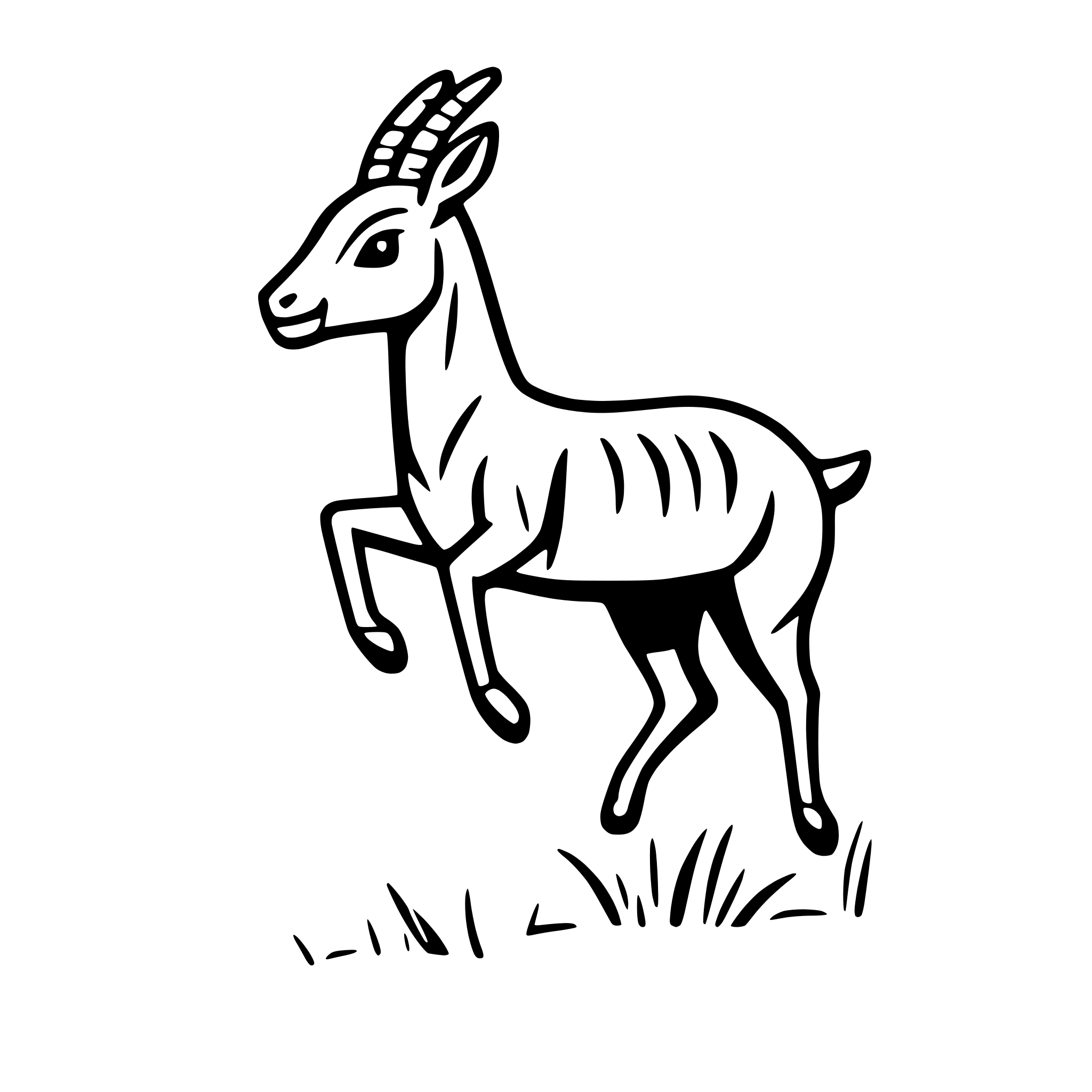 AI-generated SVG of a gazelle leaping in grasslands