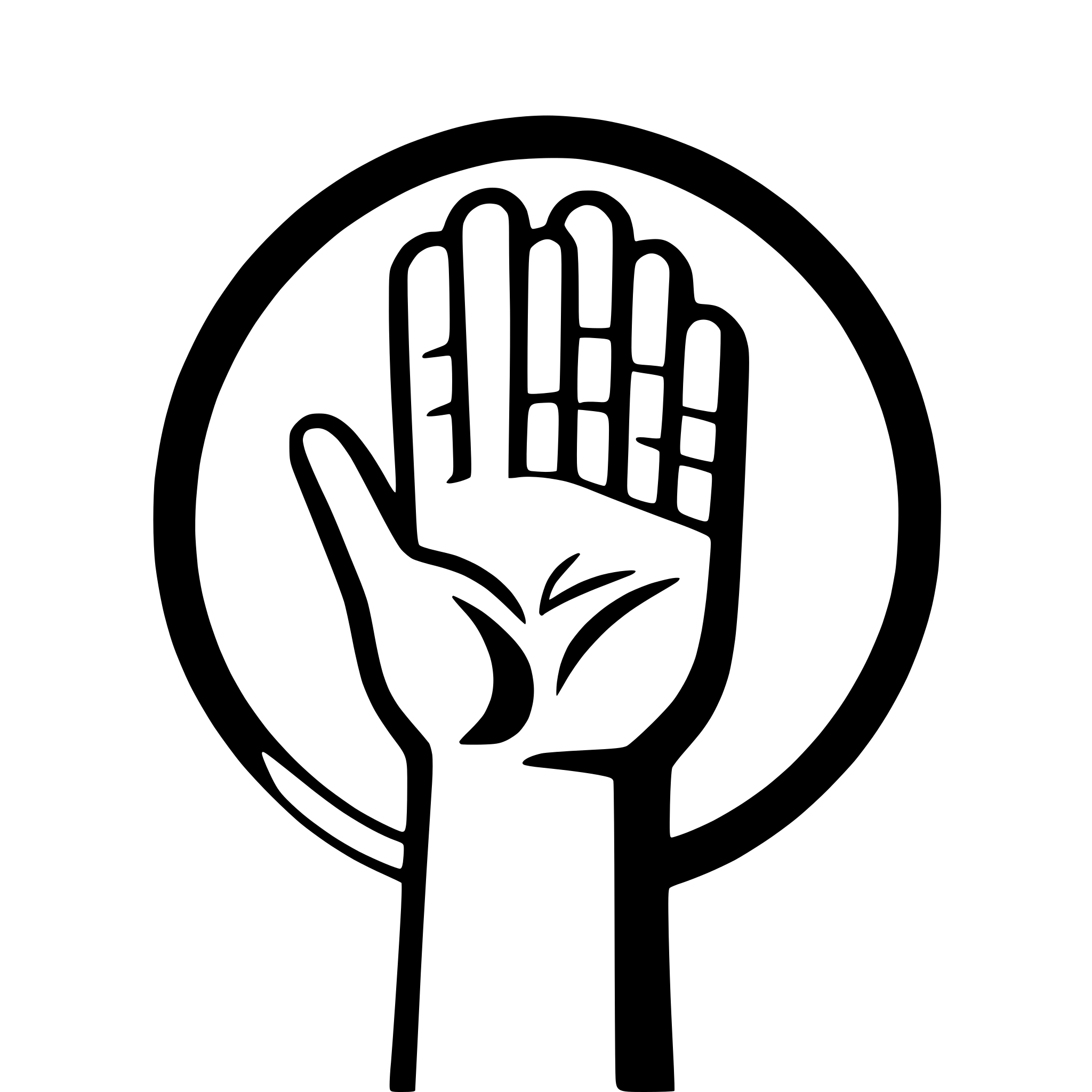 AI-generated SVG of a minimalist hand with open palm