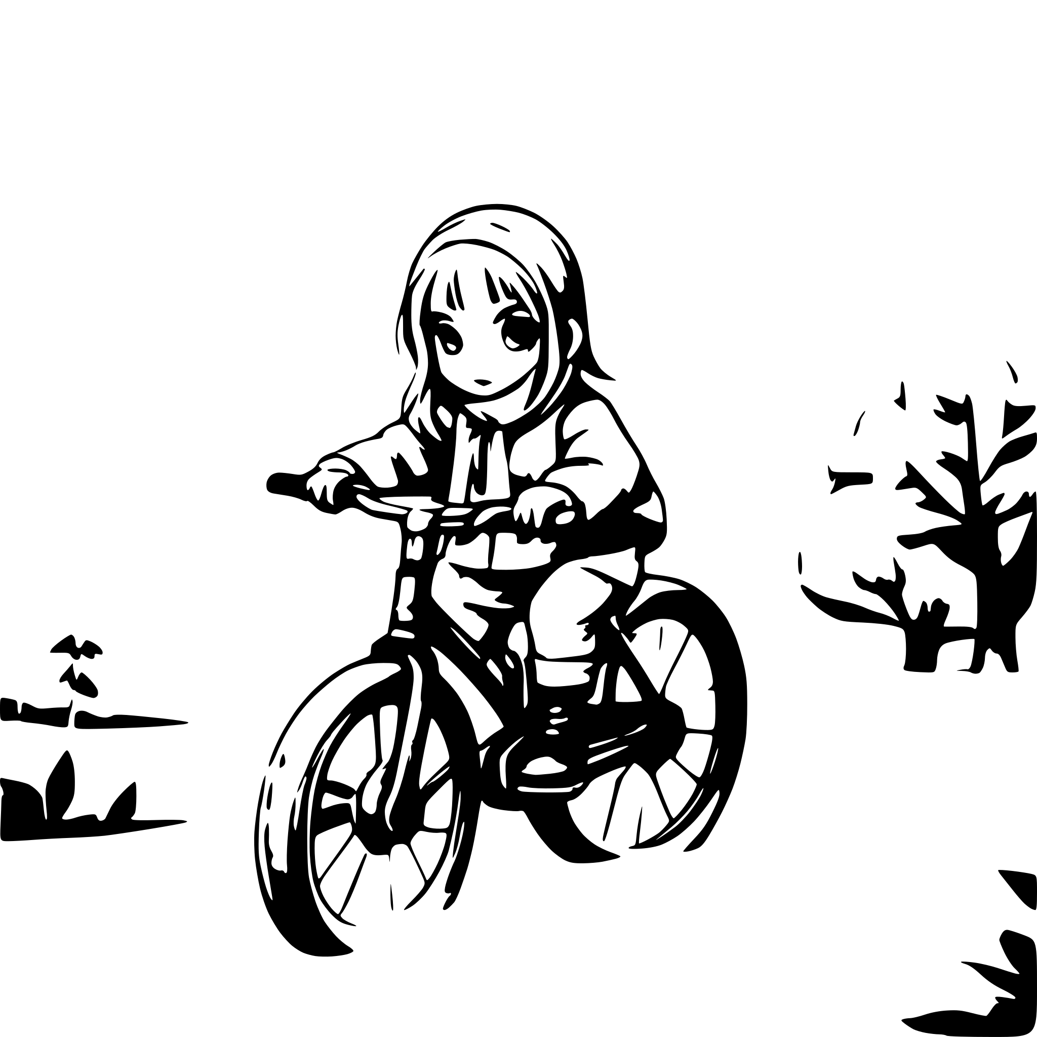 AI-generated SVG of a Children ride down the hill in winter