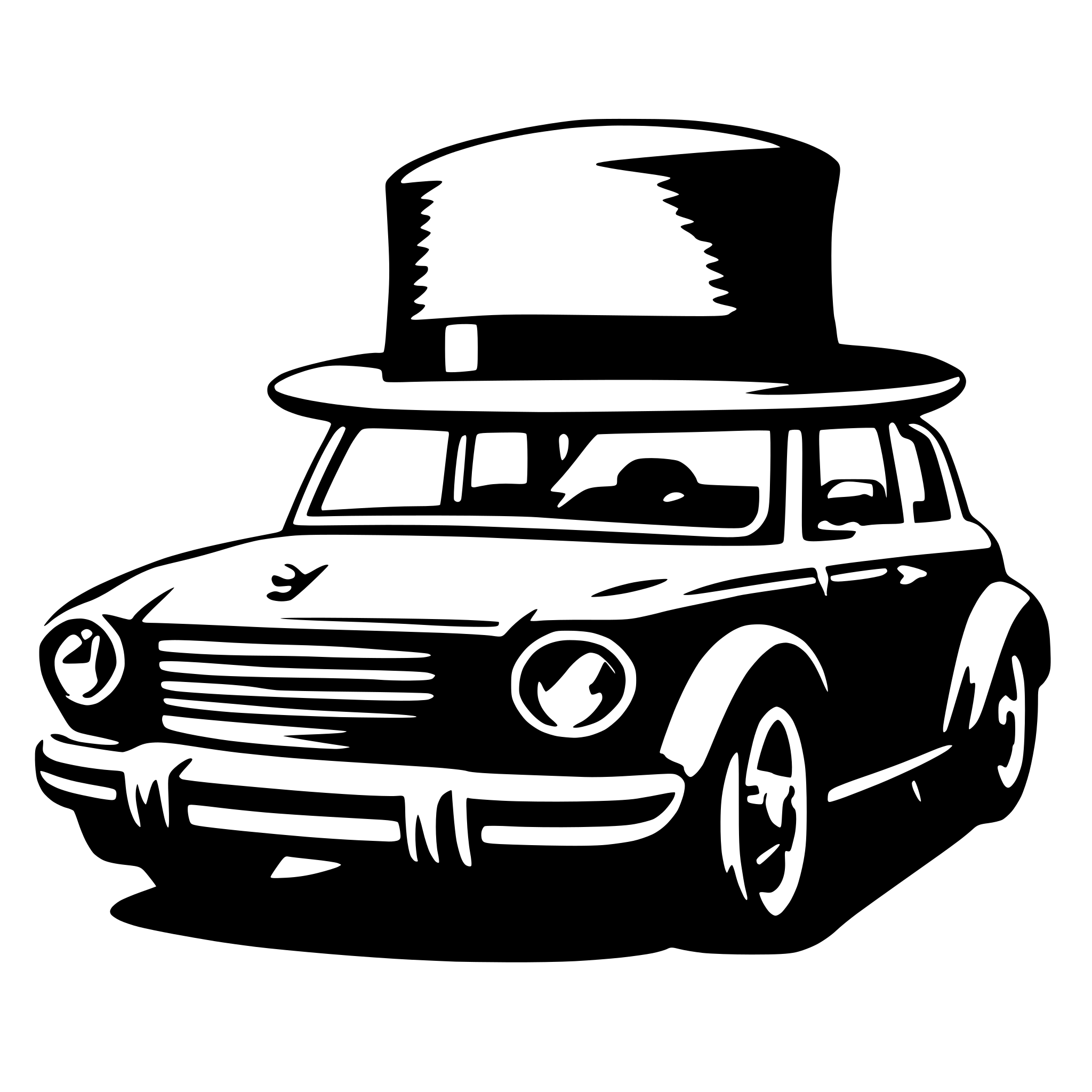 AI-generated SVG of a car with hat