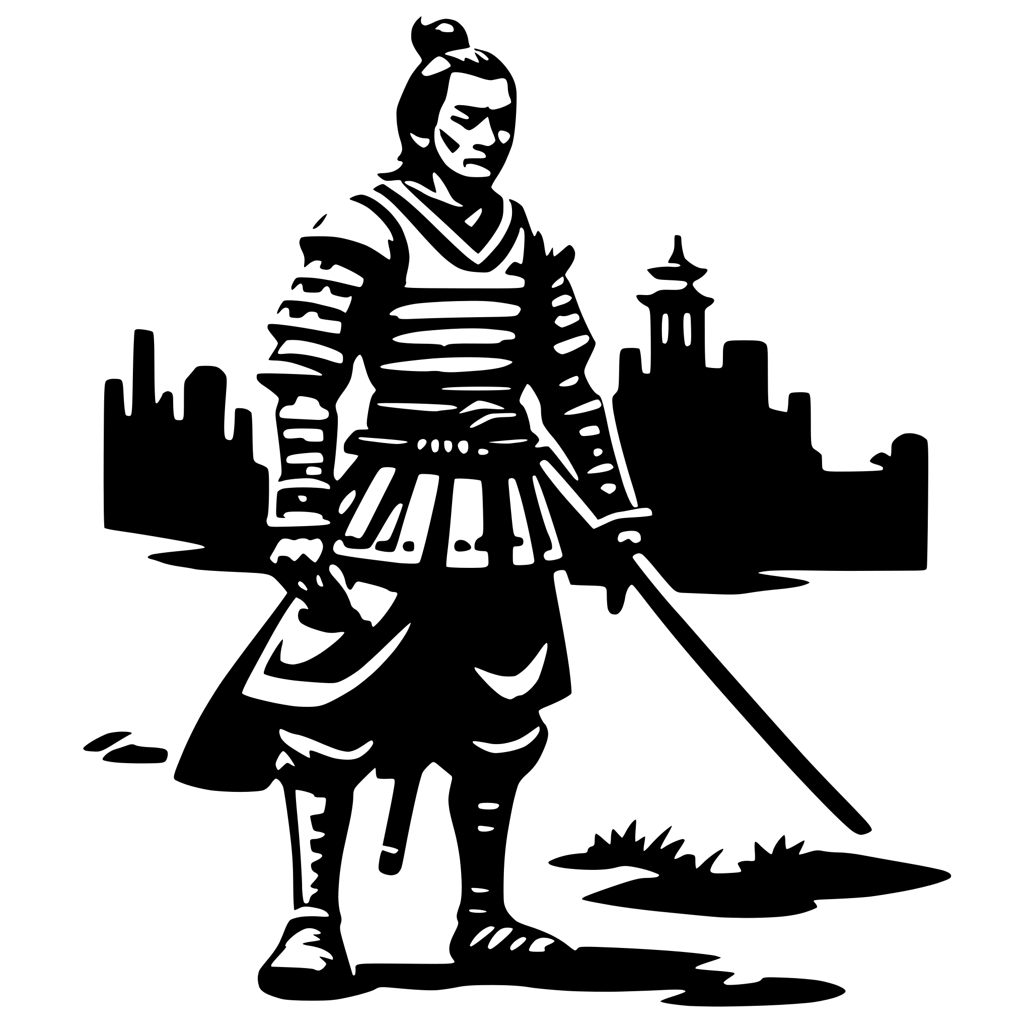 AI-generated SVG of a old samurai