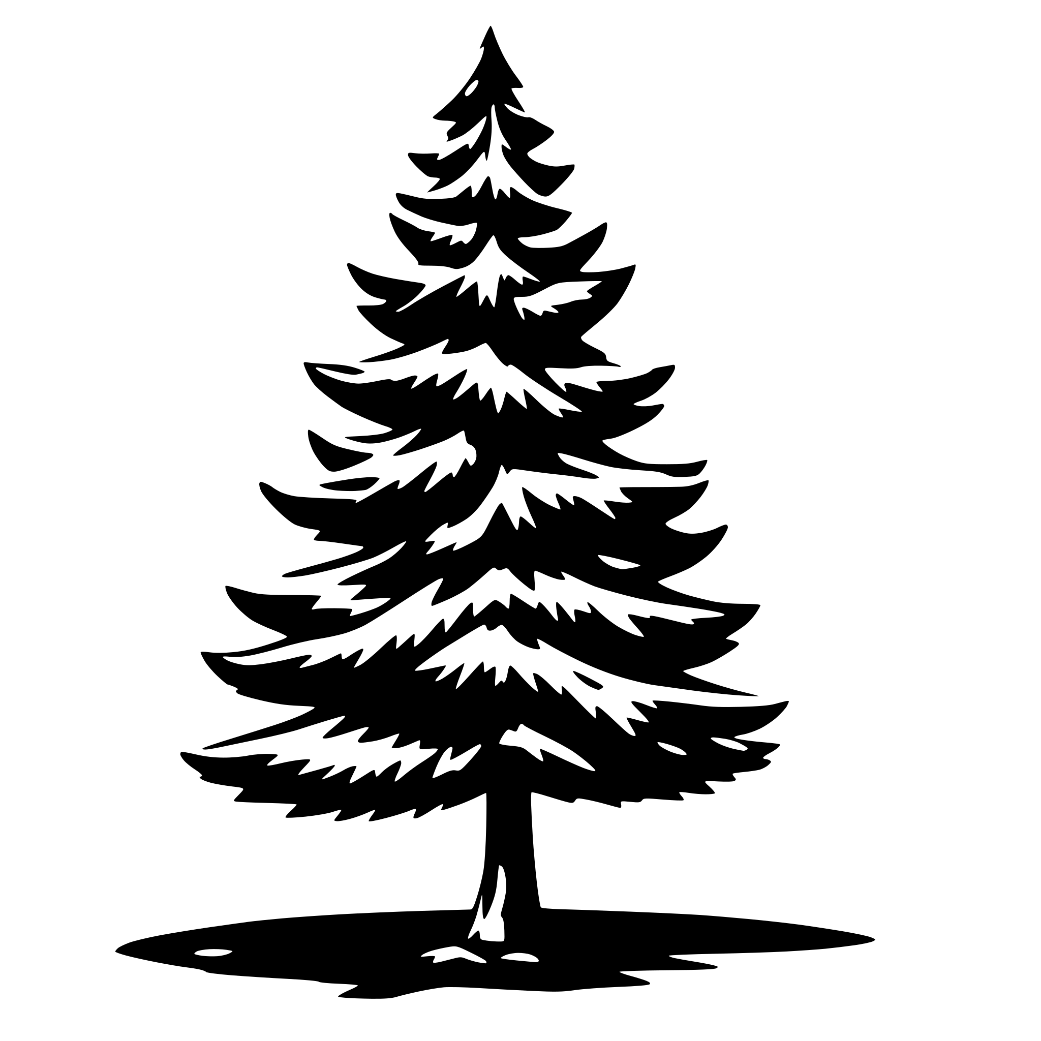 AI-generated SVG of a a single fir tree