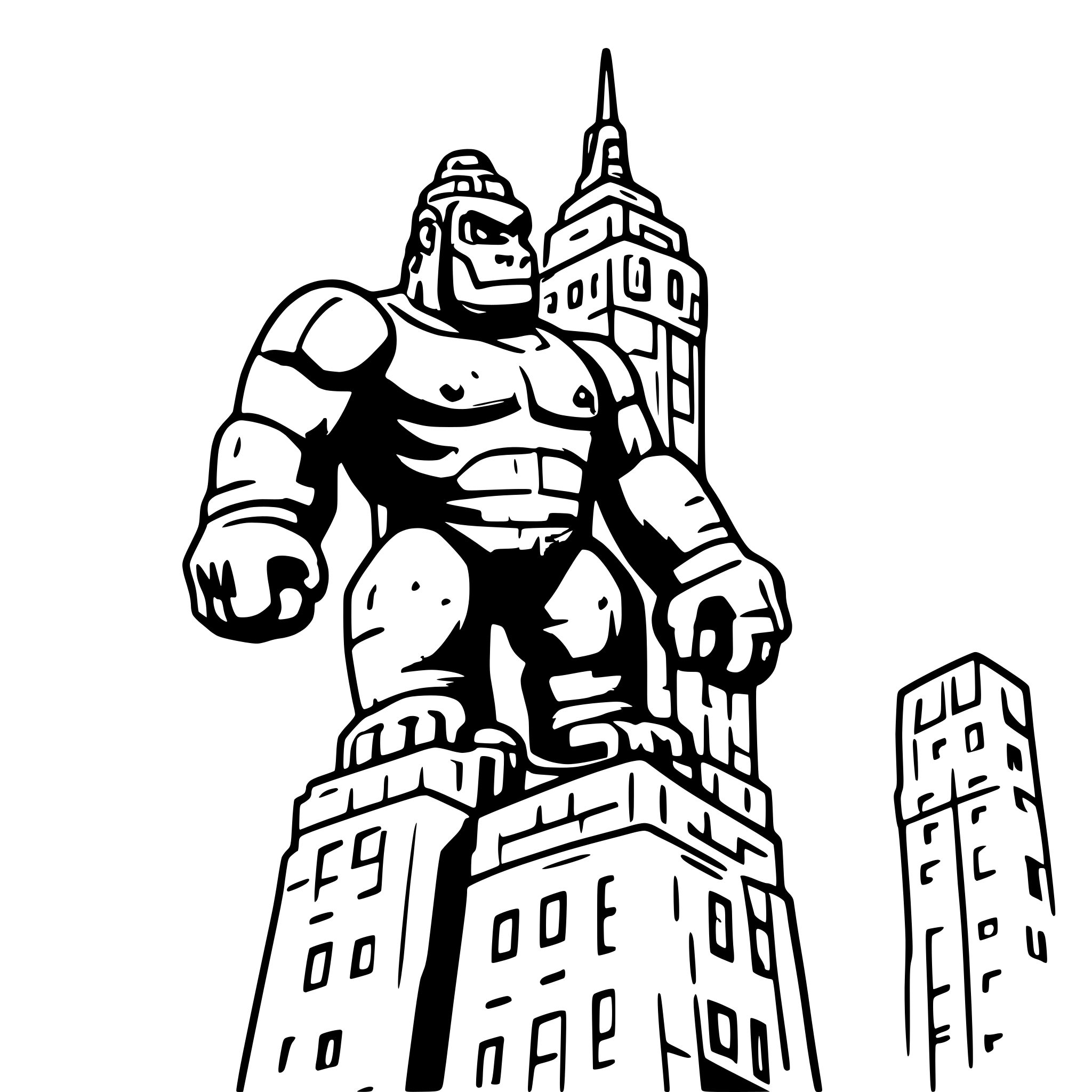 AI-generated SVG of a king kong on empire state building