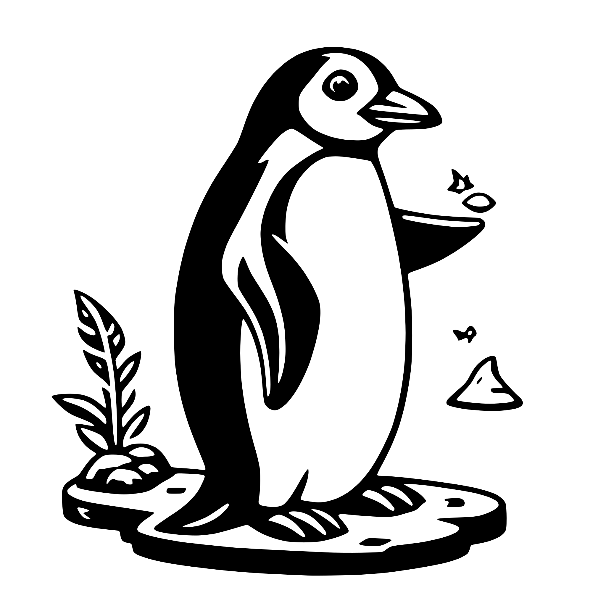 AI-generated SVG of 'penguin with fish'