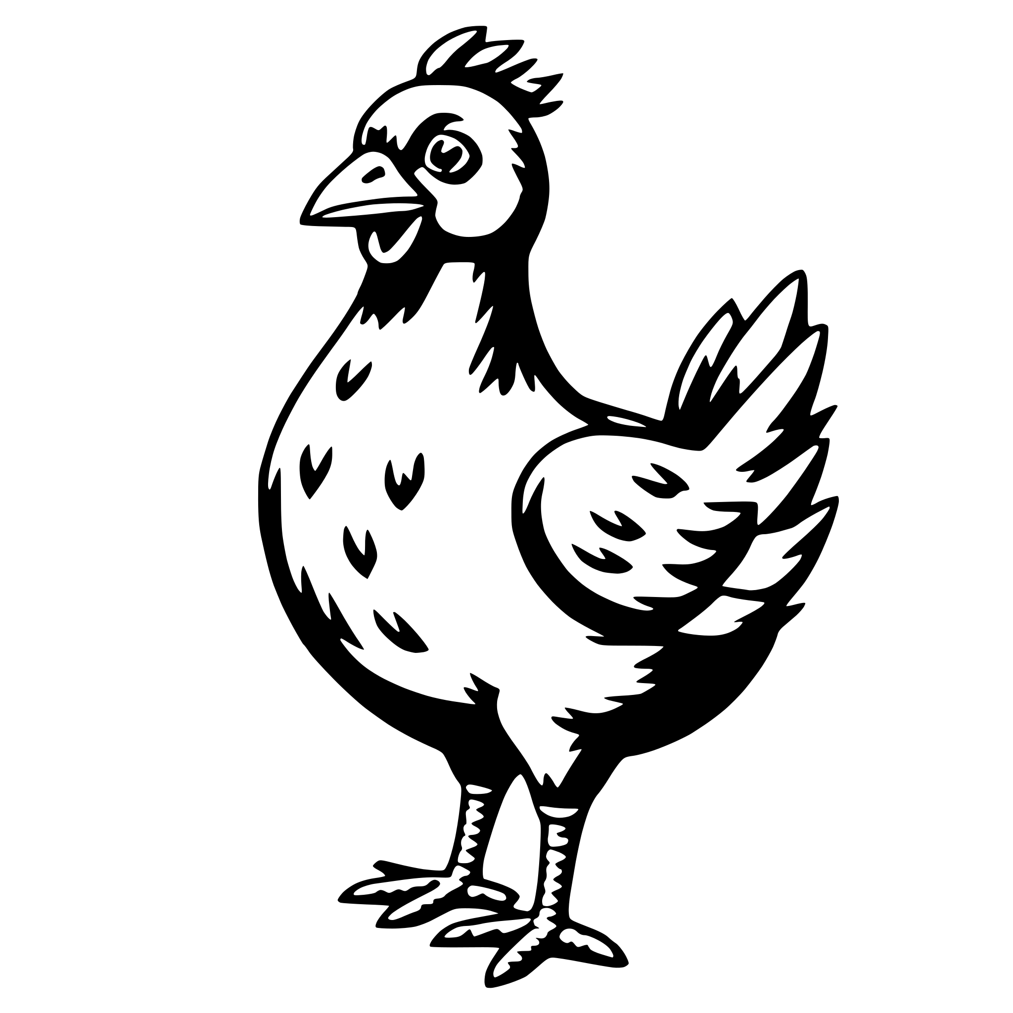 AI-generated SVG of a chicken with bow tie