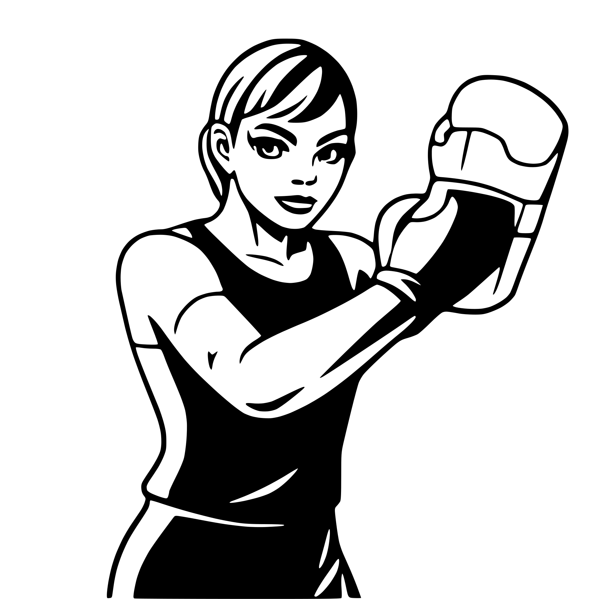 AI-generated SVG of 'Aggressive Boxer'