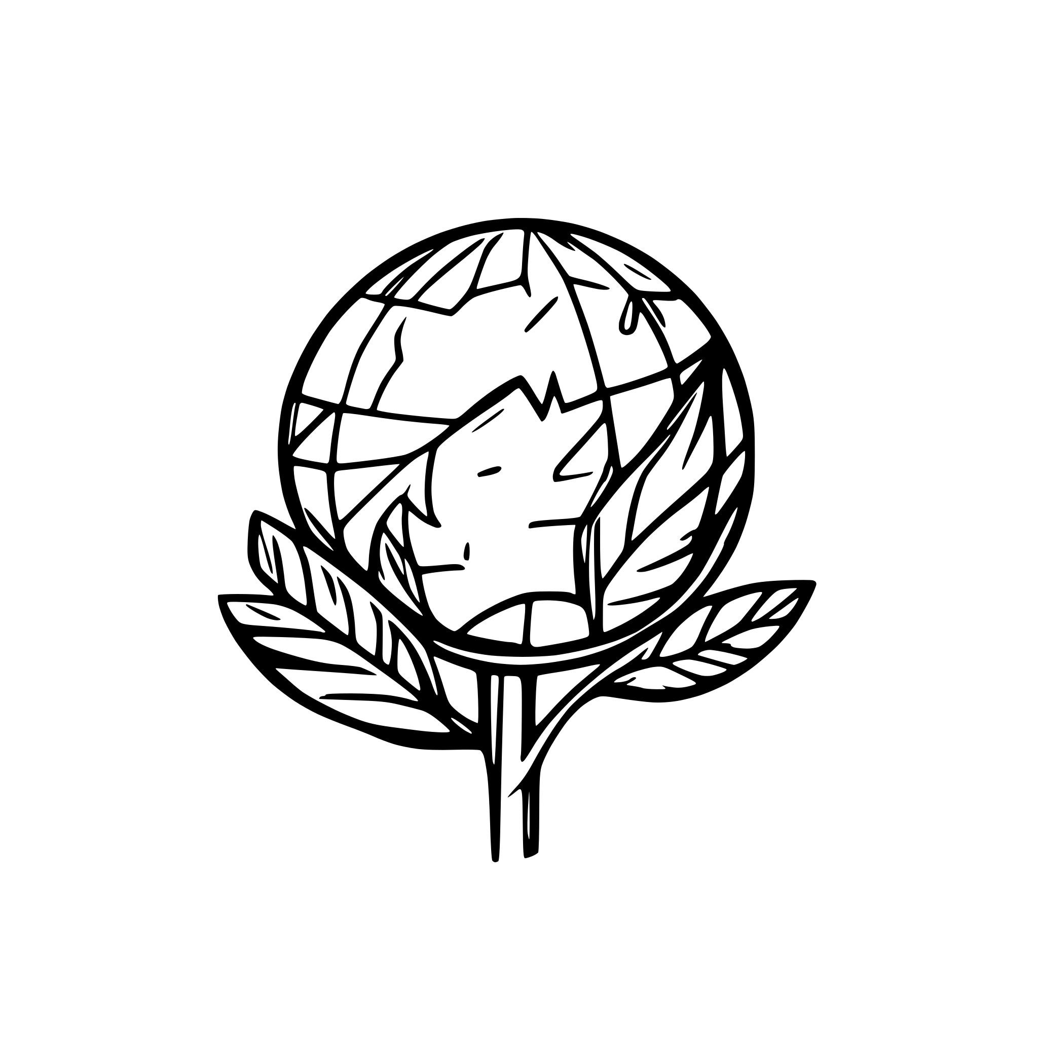 AI-generated SVG of a half earth