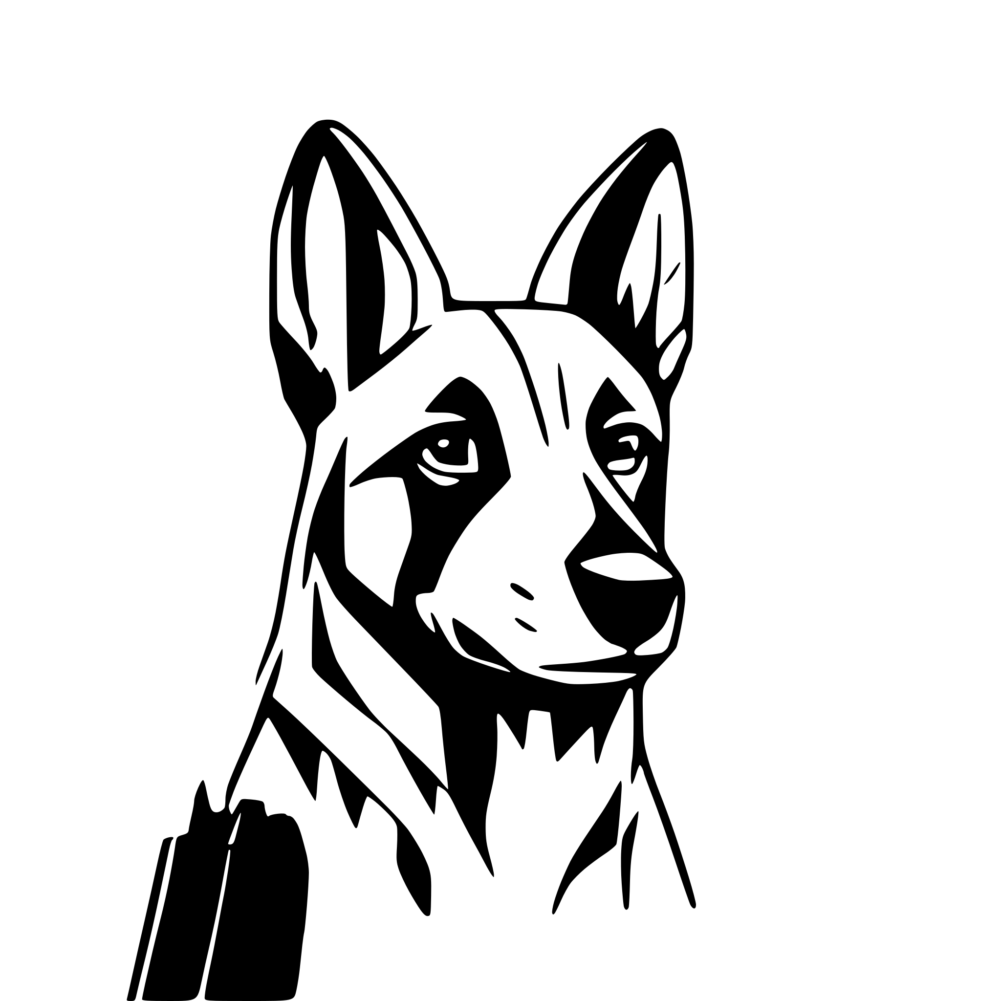 AI-generated SVG of a german shepherd siluette