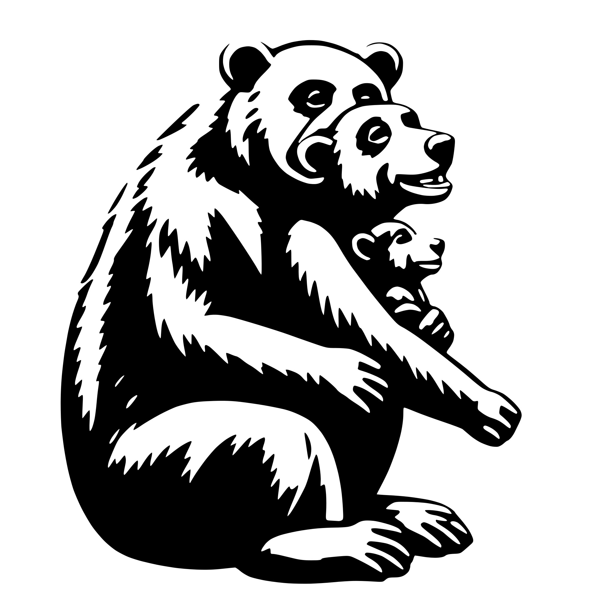 AI-generated SVG of 'Bear hugging a monkey'