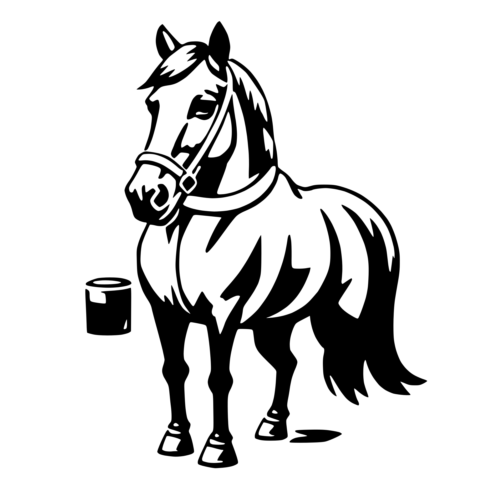 AI-generated SVG of a horse in tuxedo