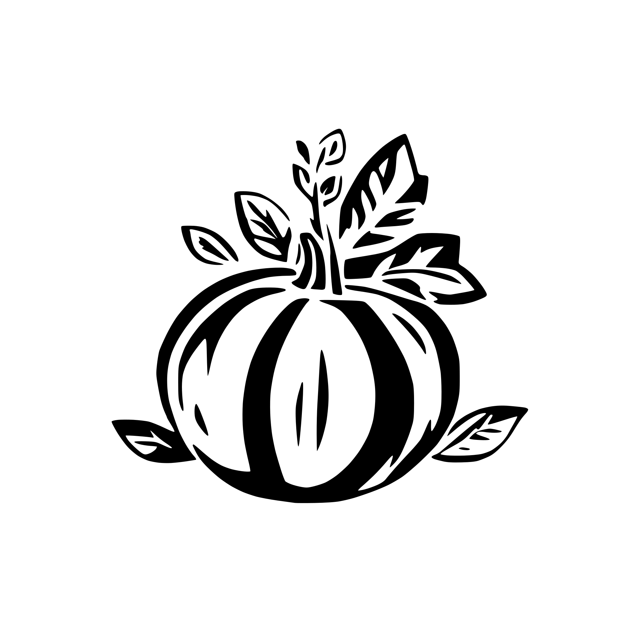 AI-generated SVG of a pumpkin with flowers